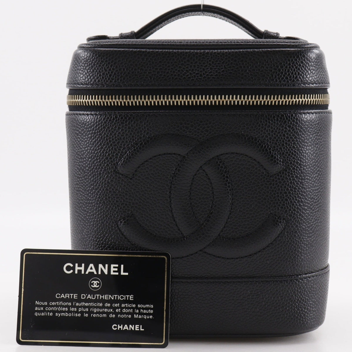 Chanel Black Grained Calfskin Vanity Bag (Pre-Owned)