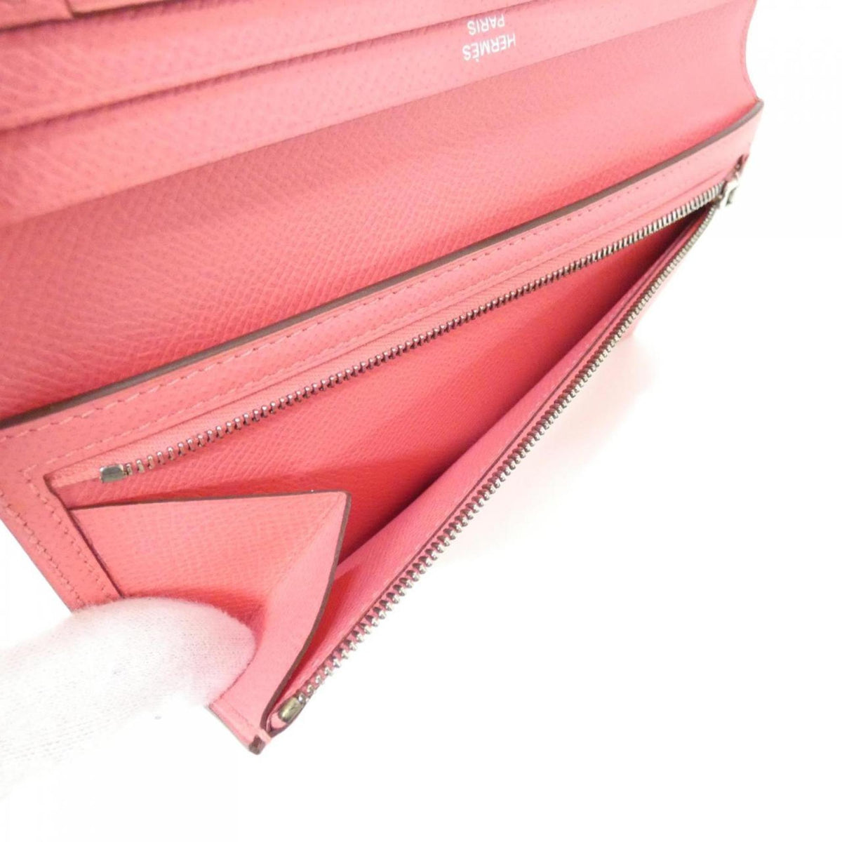 Hermes Rose Azalee Epsom Leather Long Wallet (Bi-Fold) (Pre-Owned)