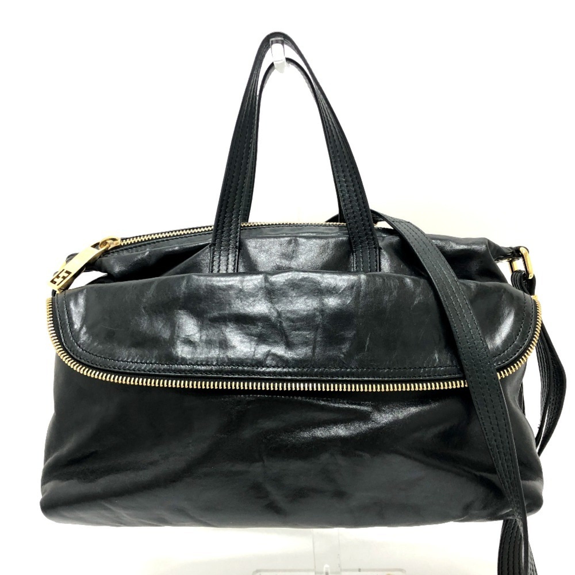 Fendi Black Leather Handbag Shoulder Bag (Pre-Owned)