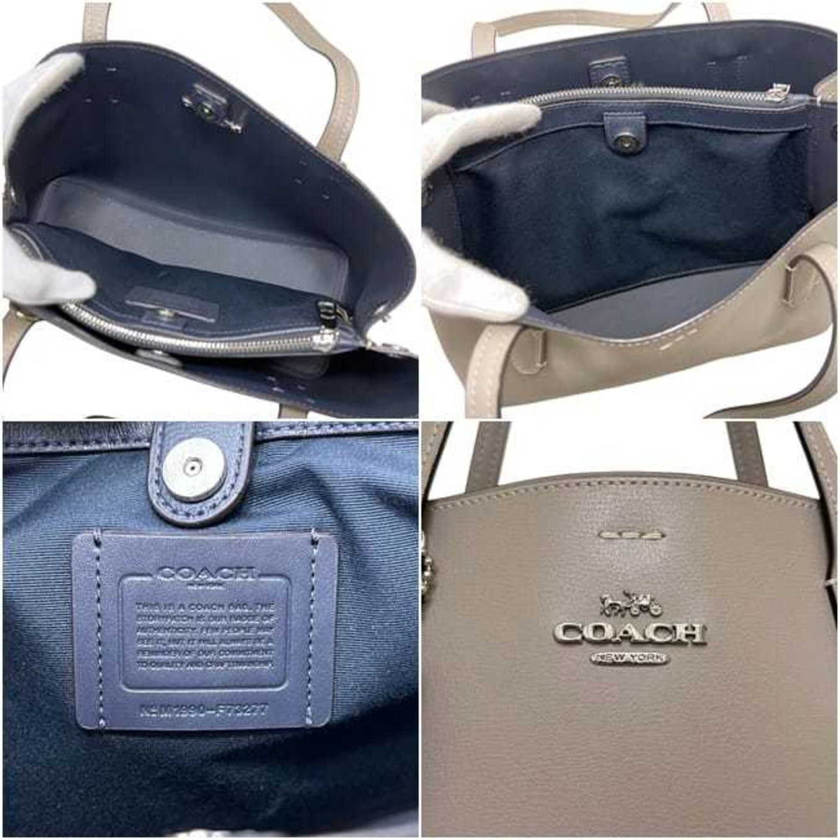 Coach Gray Leather Tote Bag (Pre-Owned)