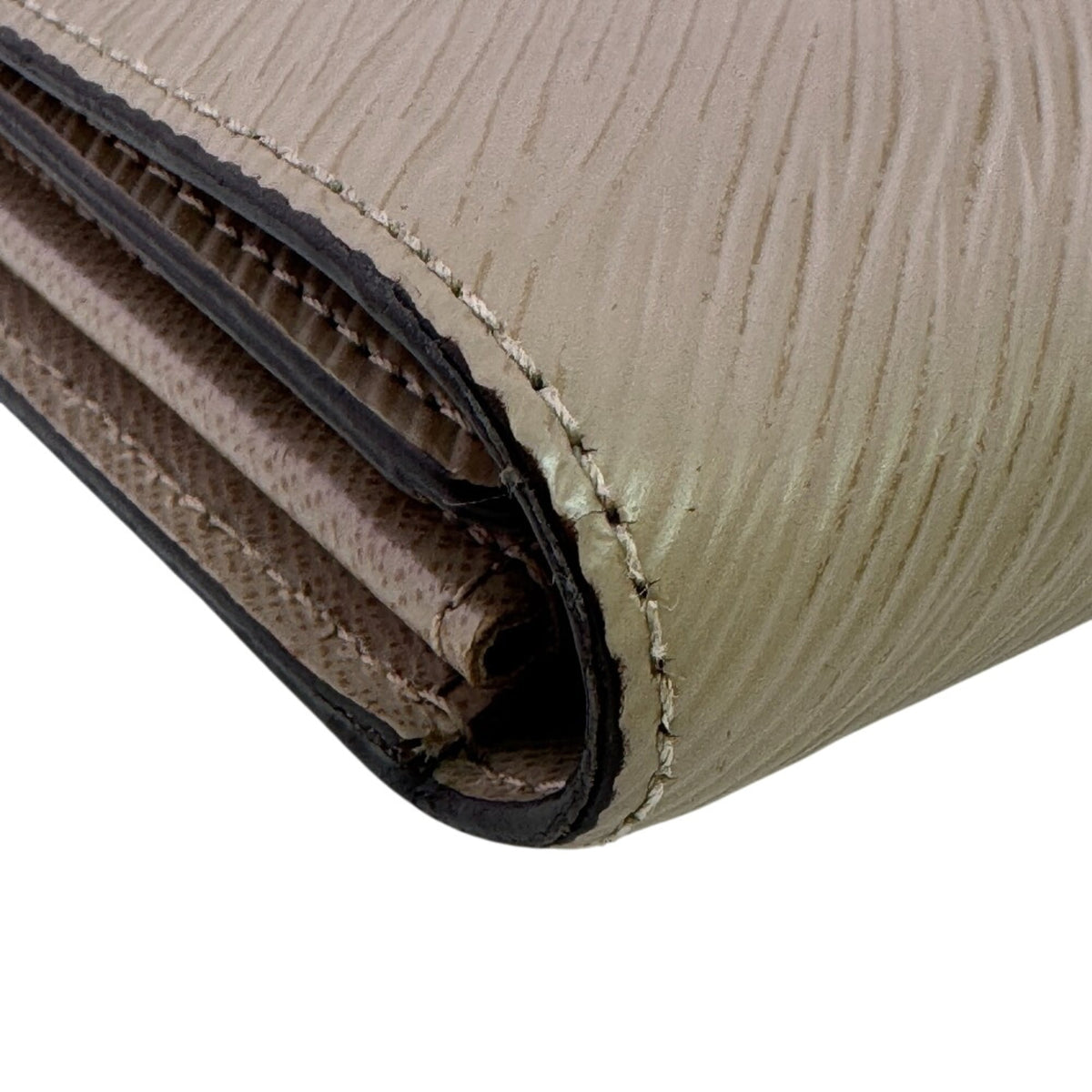 Louis Vuitton Beige Galle Leather Long Wallet (Tri-Fold) (Pre-Owned)