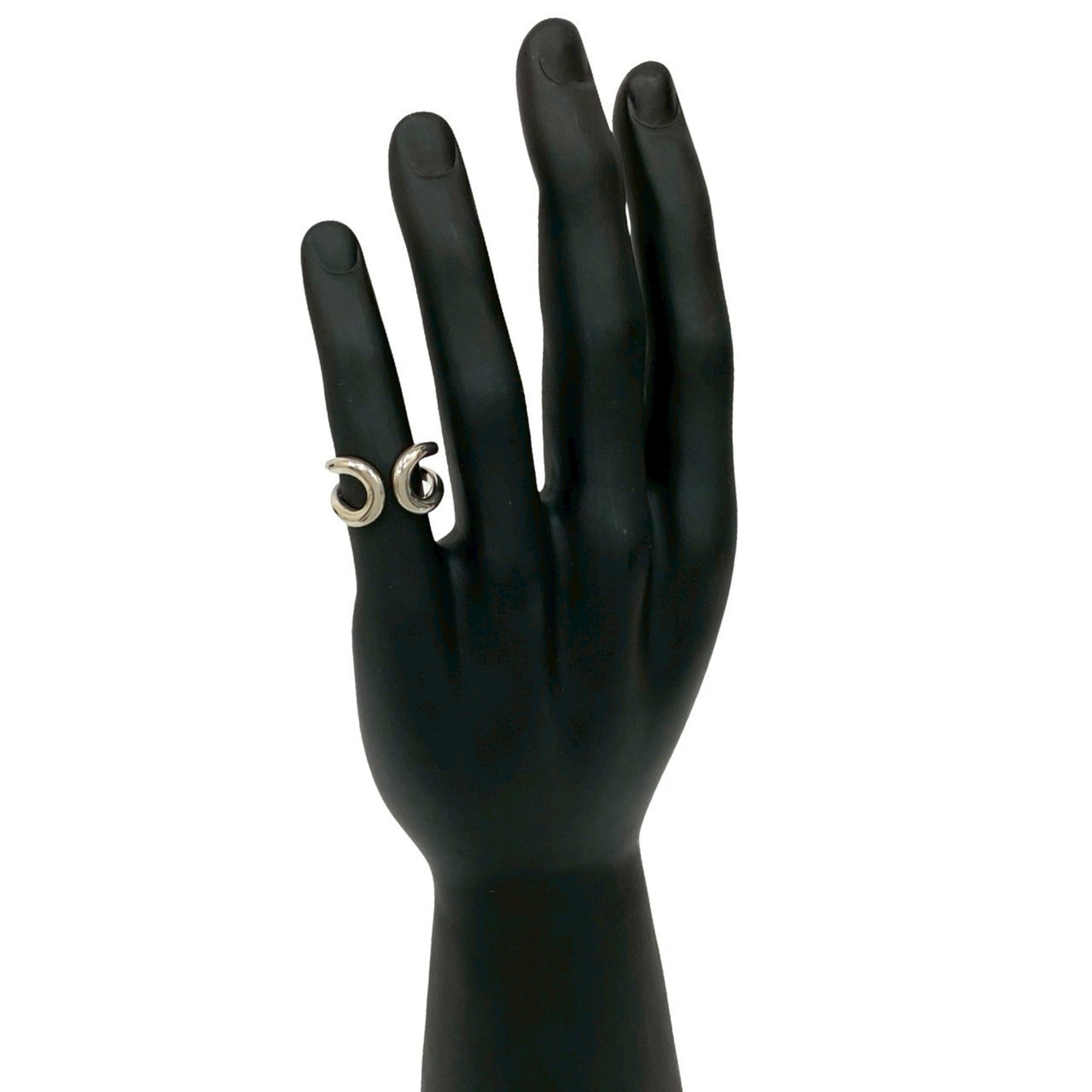 Hermes Silver Silver 925 Band Ring (Pre-Owned)