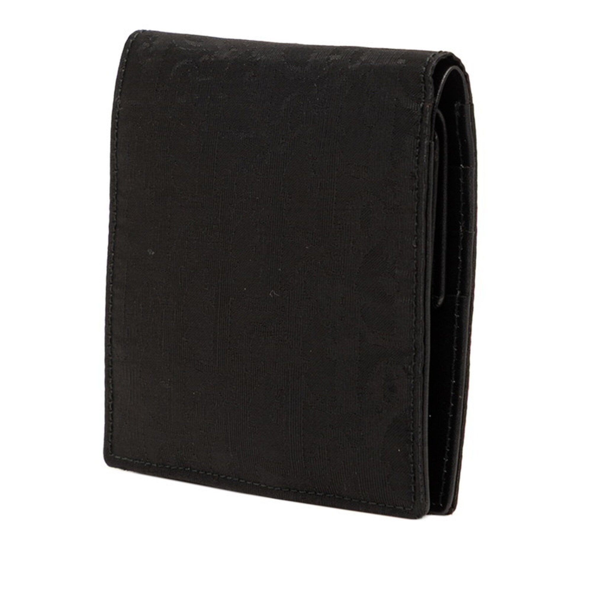 Christian Dior Black Jacquard Nylon Leather Wallet (Bi-Fold) (Pre-Owned)
