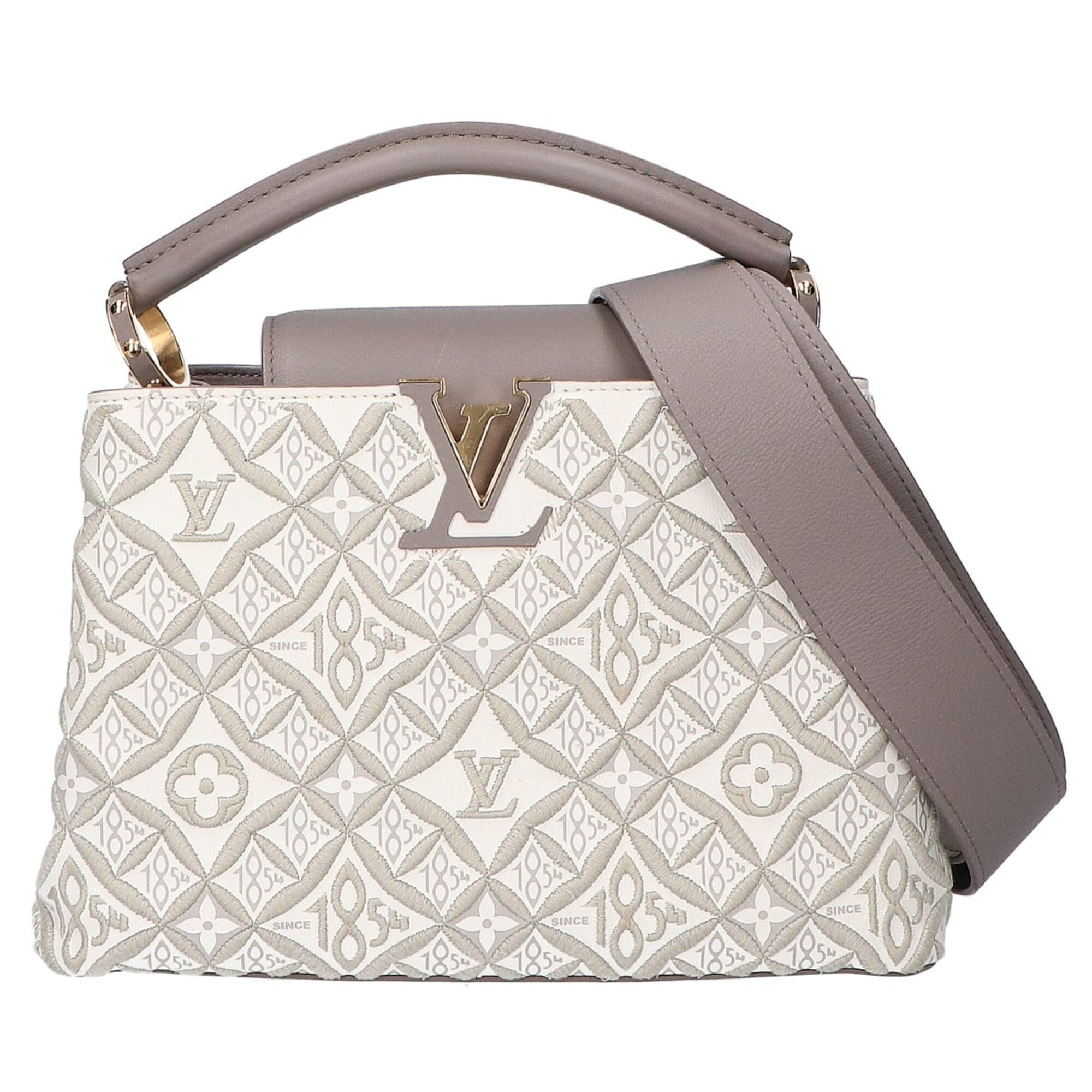 Louis Vuitton Taupe Leather Handbag (Pre-Owned)