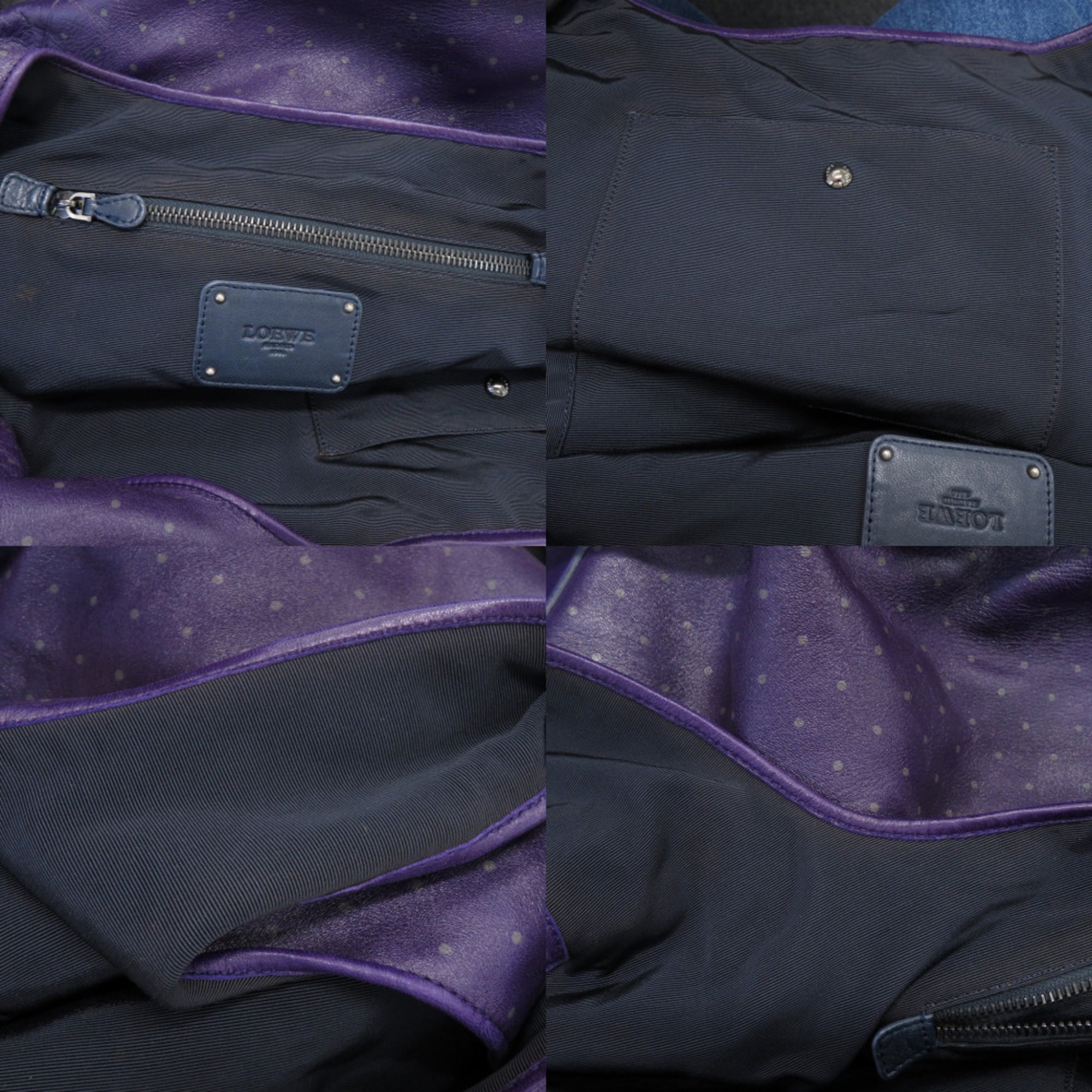 Loewe Purple Leather Handbag Tote Bag (Pre-Owned)