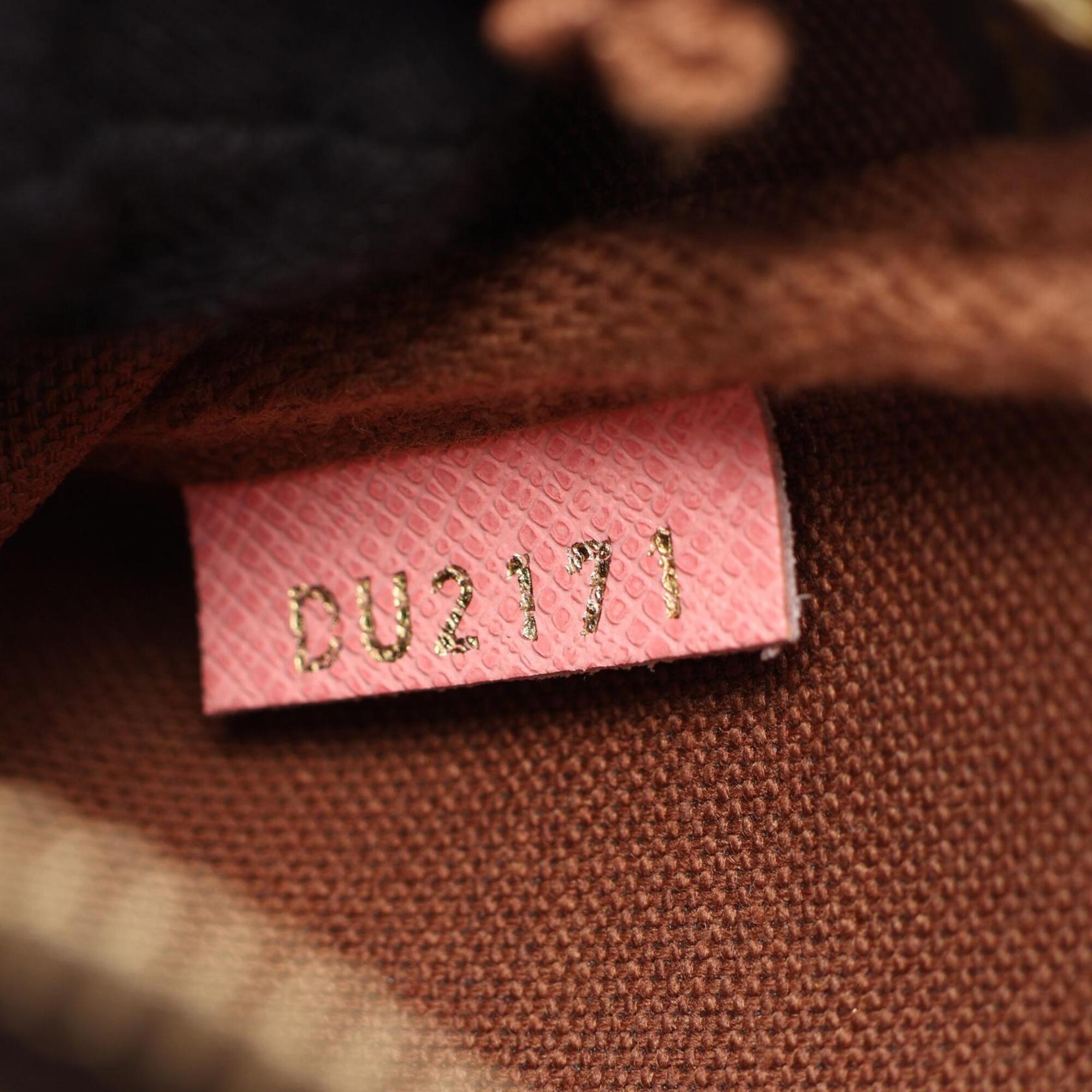 Louis Vuitton Brown Multi-Color Pink Coated Canvas Leather Handbag Pochette (Pre-Owned)