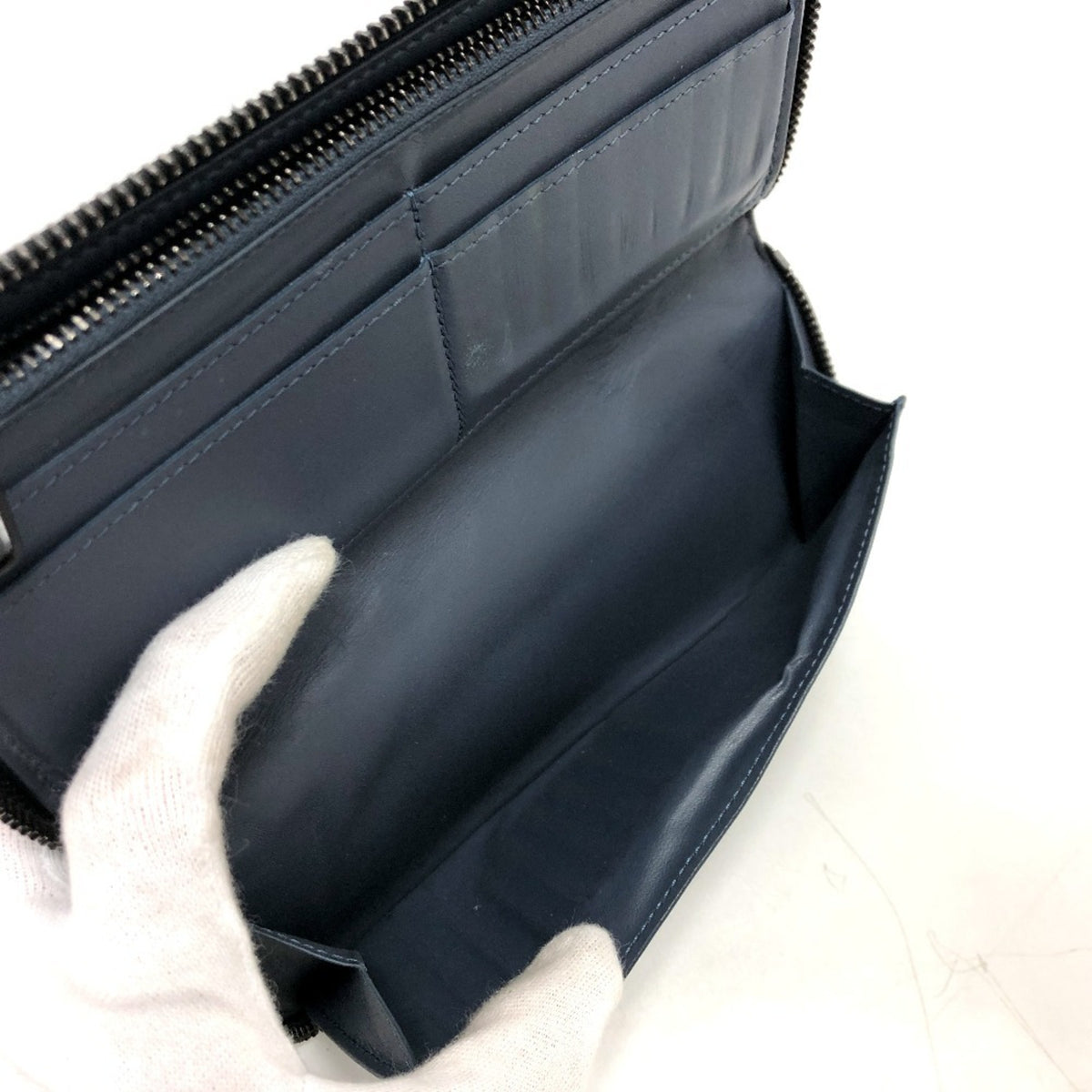 Louis Vuitton Monogram Shadow Galle Navy Monogram Shadow Long Wallet (Bi-Fold) (Pre-Owned)