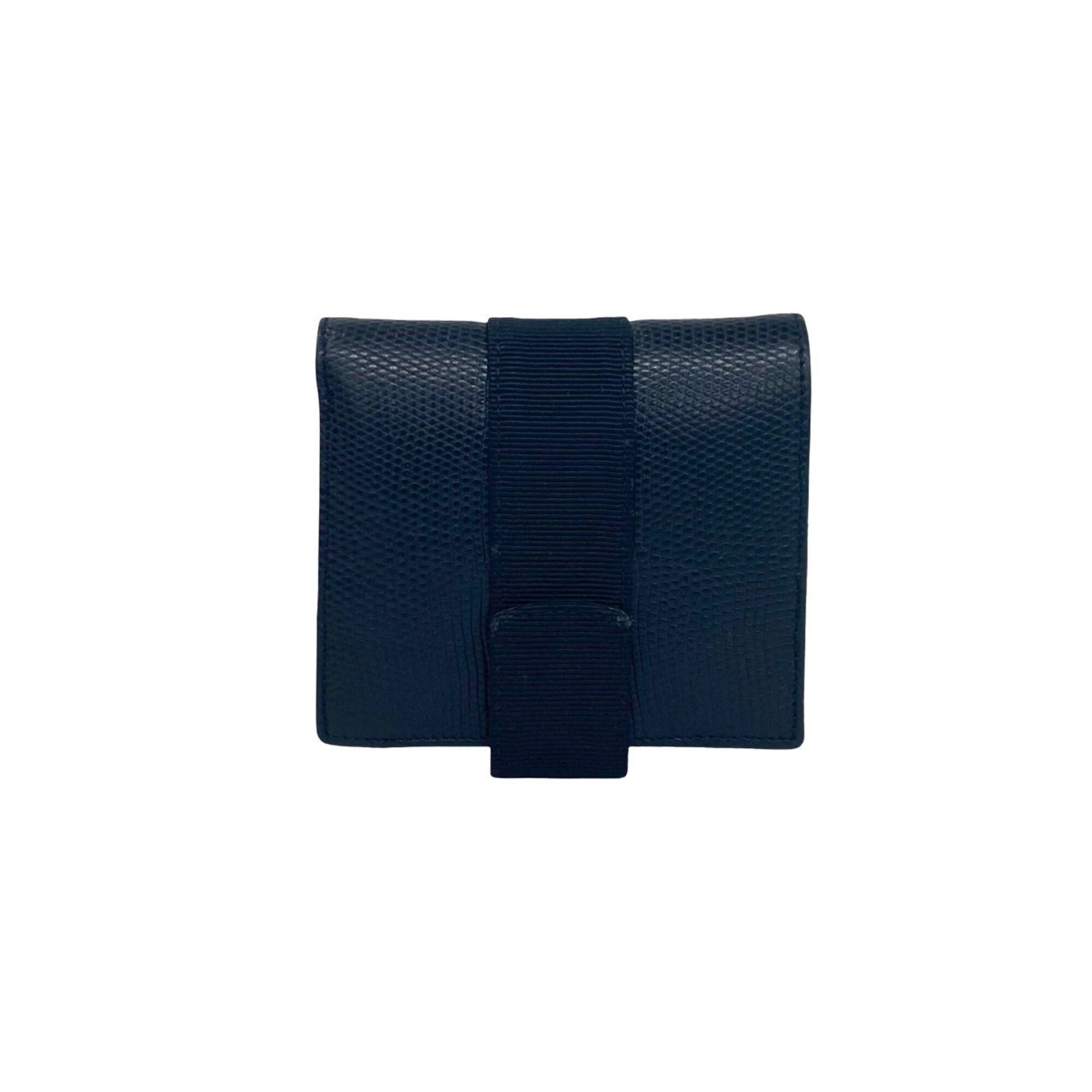 Salvatore Ferragamo Black Leather Wallet (Bi-Fold) (Pre-Owned)