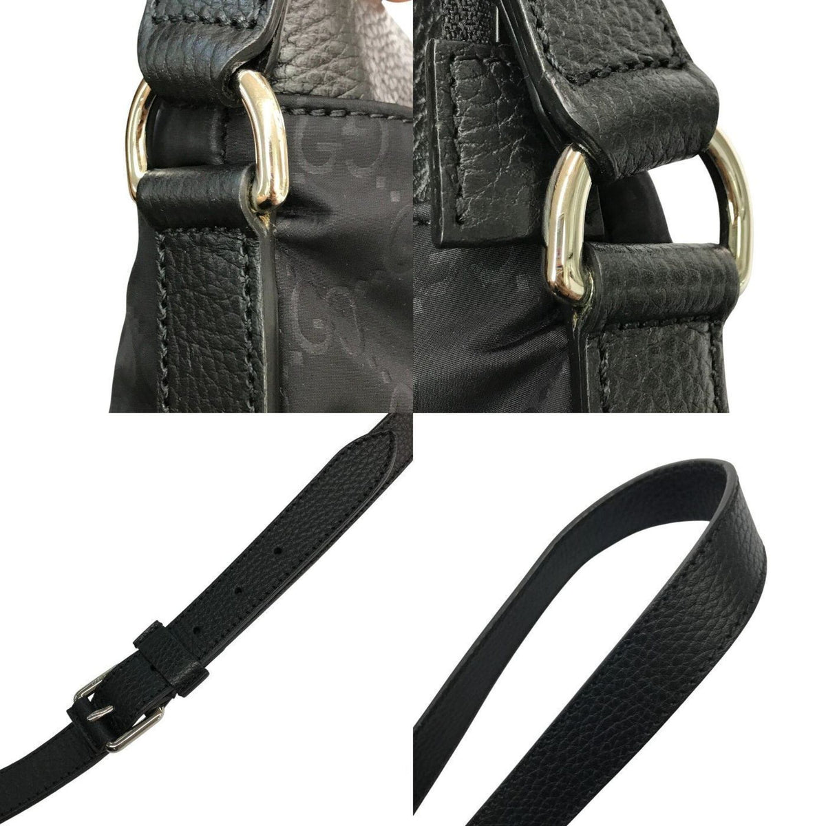 Gucci Black Nylon Leather Shoulder Bag (Pre-Owned)