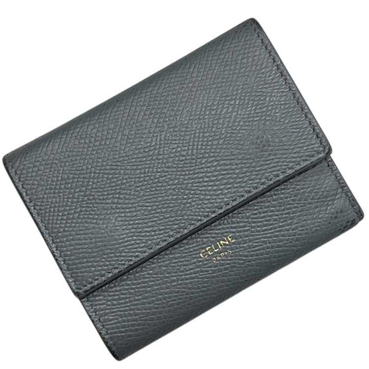 Celine Gray Leather Wallet (Tri-Fold) (Pre-Owned)