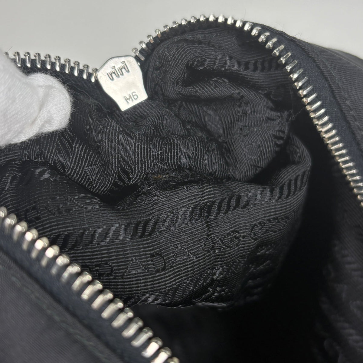 Prada Black Nylon Leather Handbag (Pre-Owned)