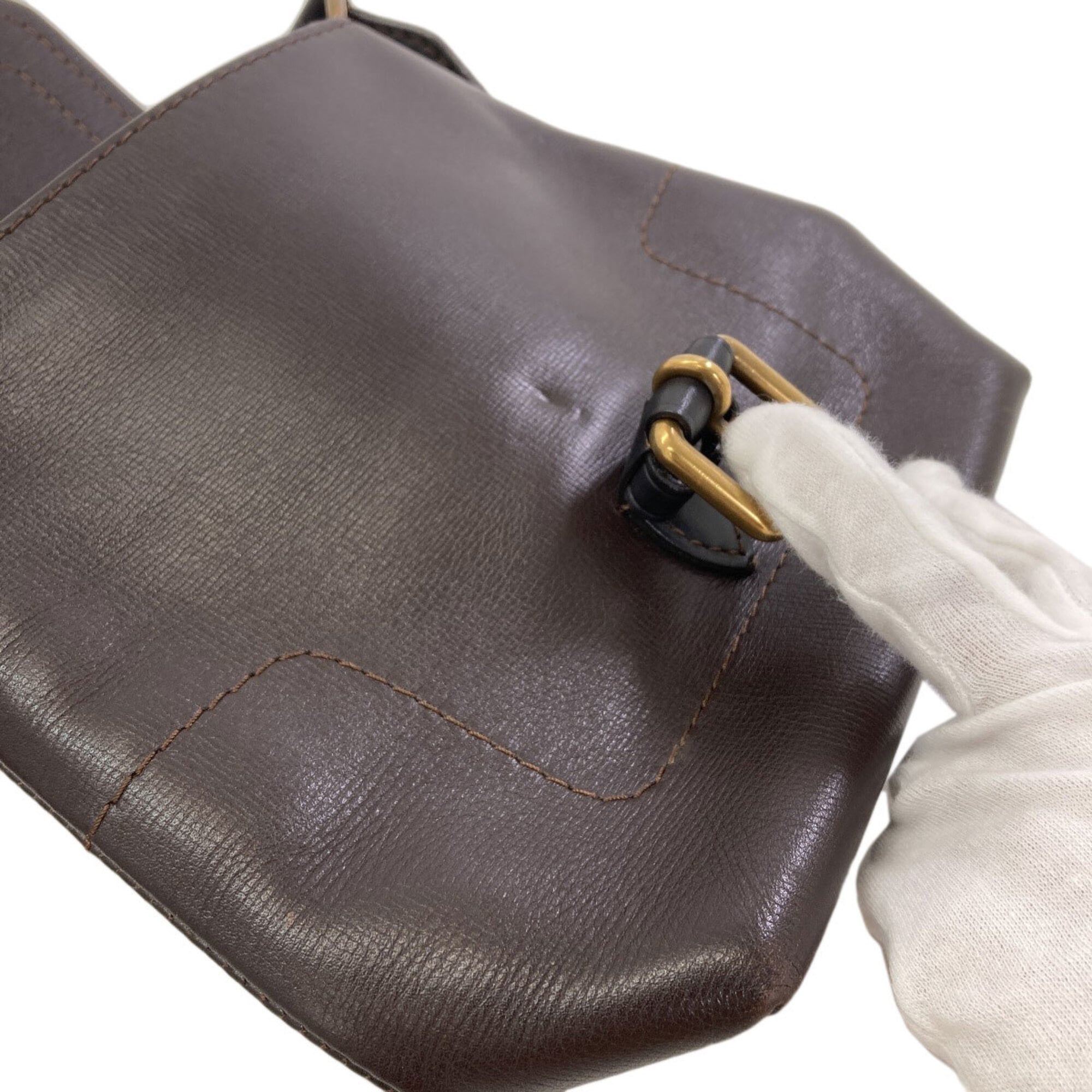 Louis Vuitton Dark Brown Utah Leather Leather Shoulder Bag (Pre-Owned)