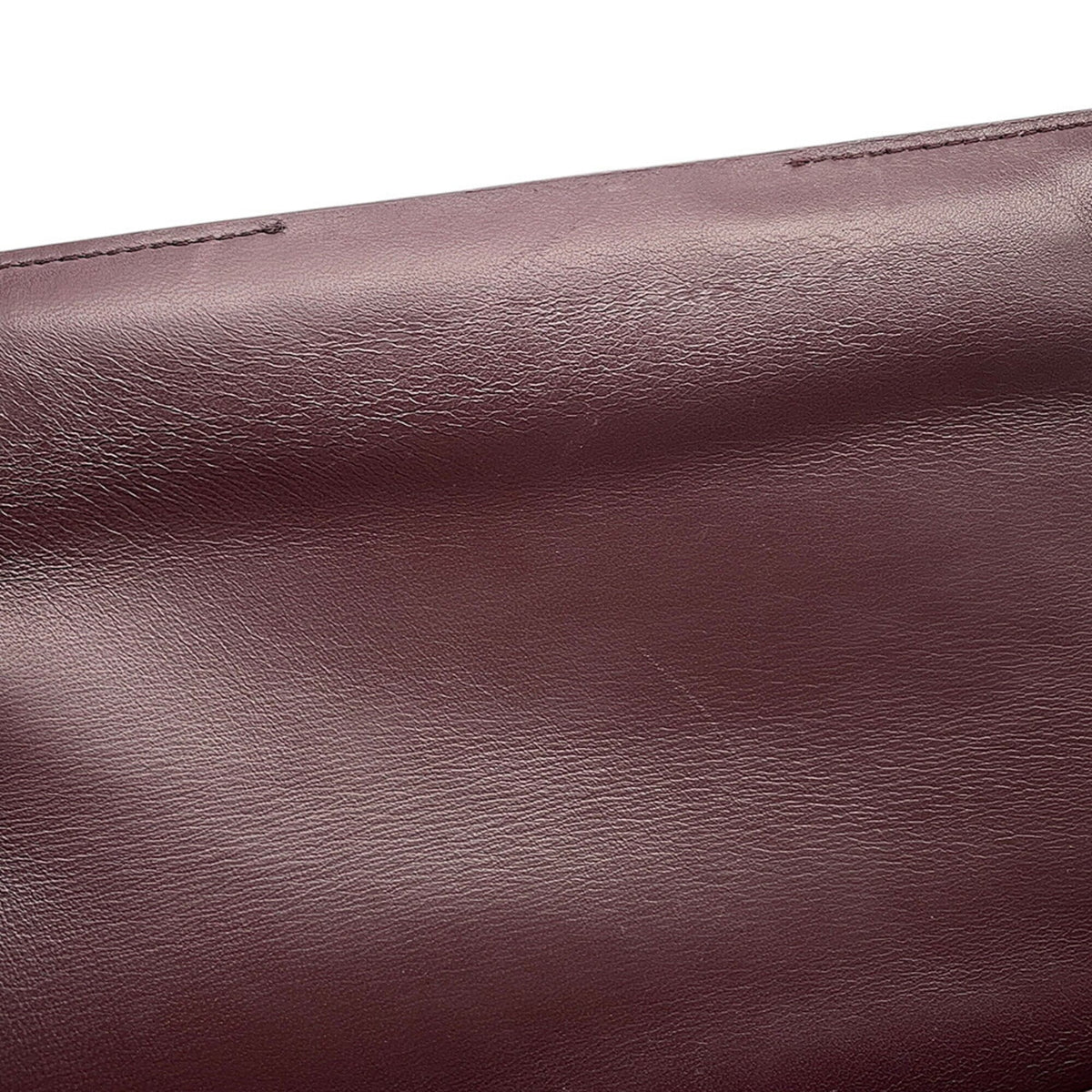 Burberry Bordeaux Red Color Leather Shoulder Bag (Pre-Owned)