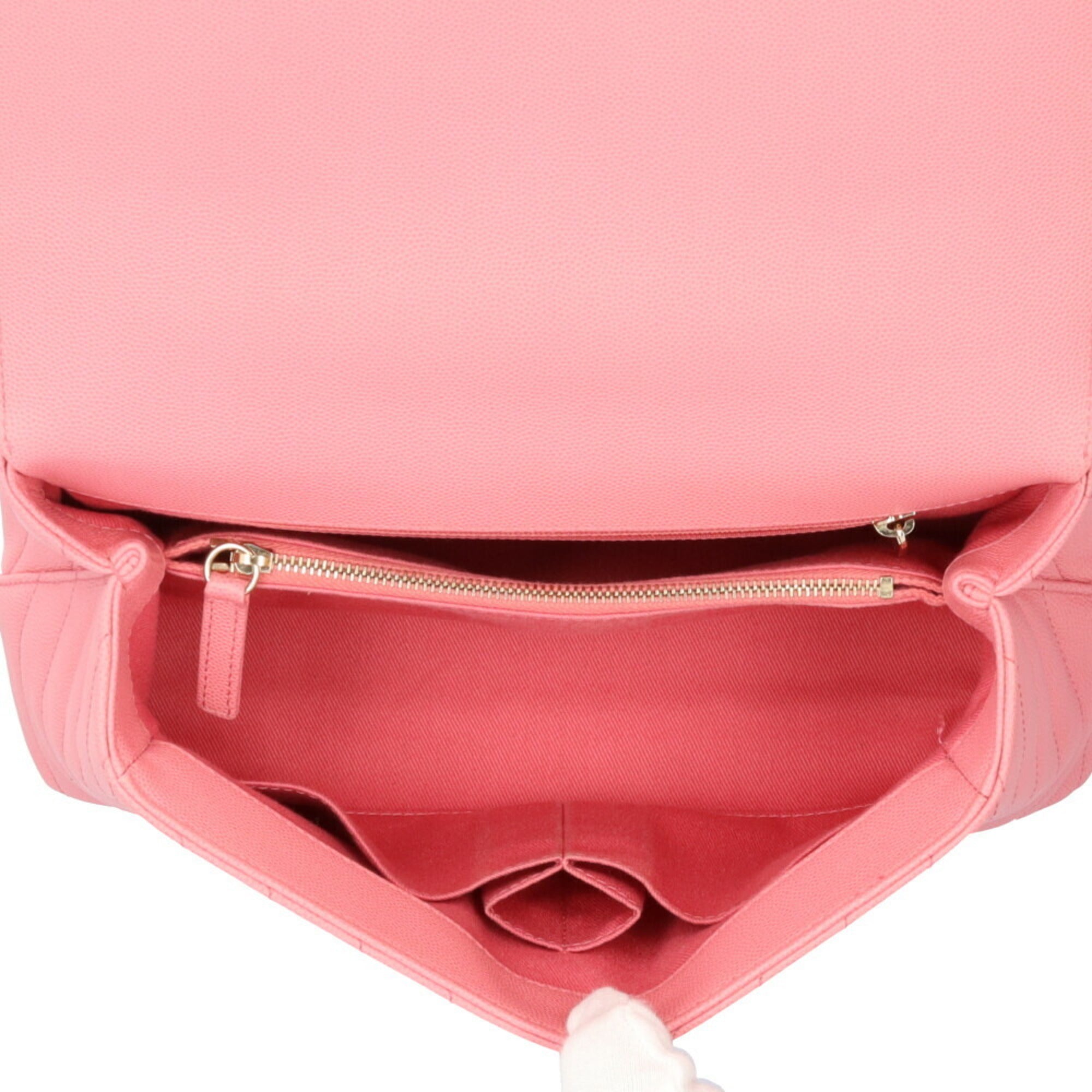 Chanel Pink Grained Calfskin Shoulder Bag (Pre-Owned)