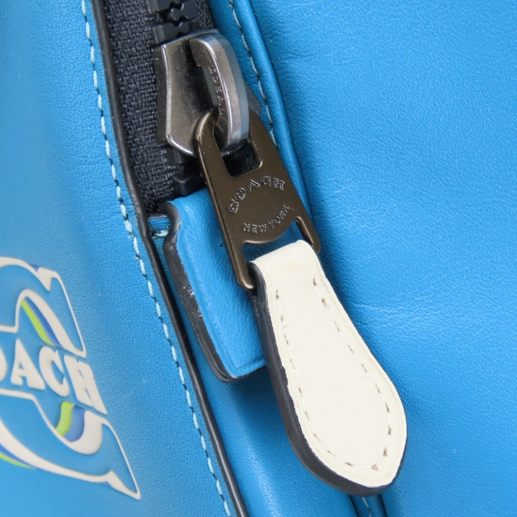 Coach Black Blue Leather Backpack (Pre-Owned)
