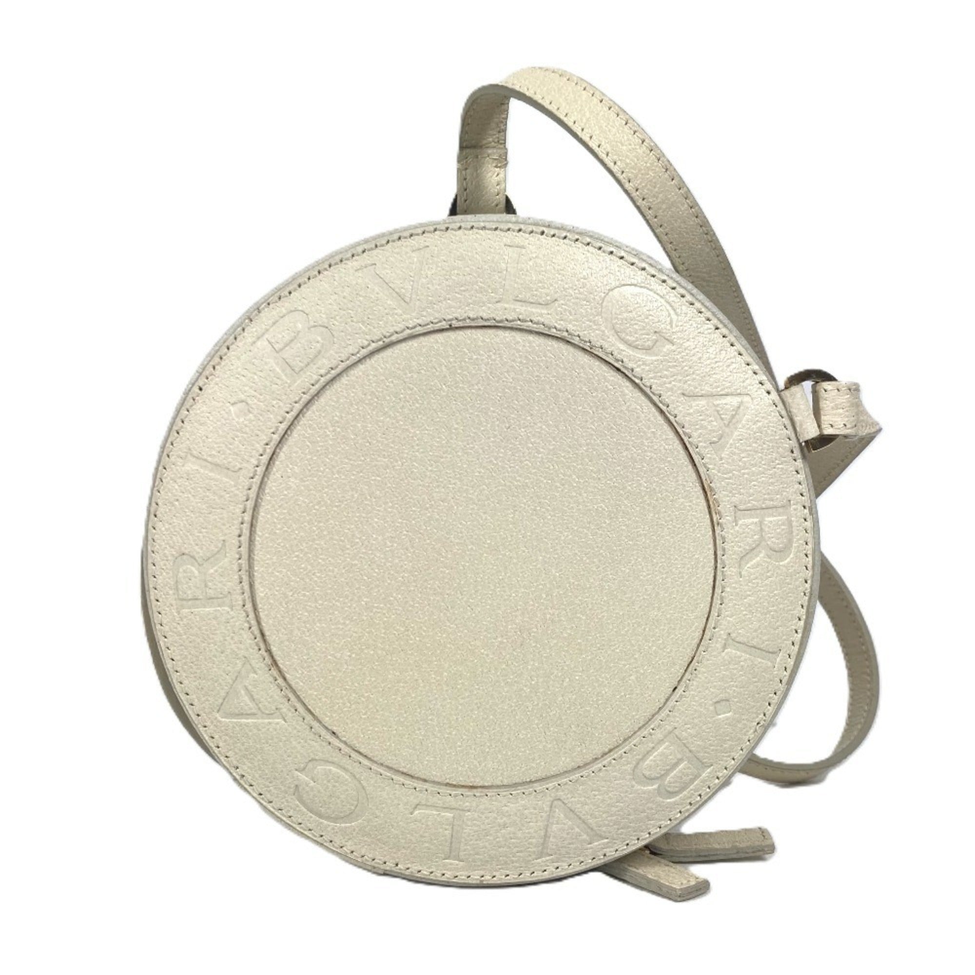 Bvlgari Beige Leather Pochette Shoulder Bag (Pre-Owned)