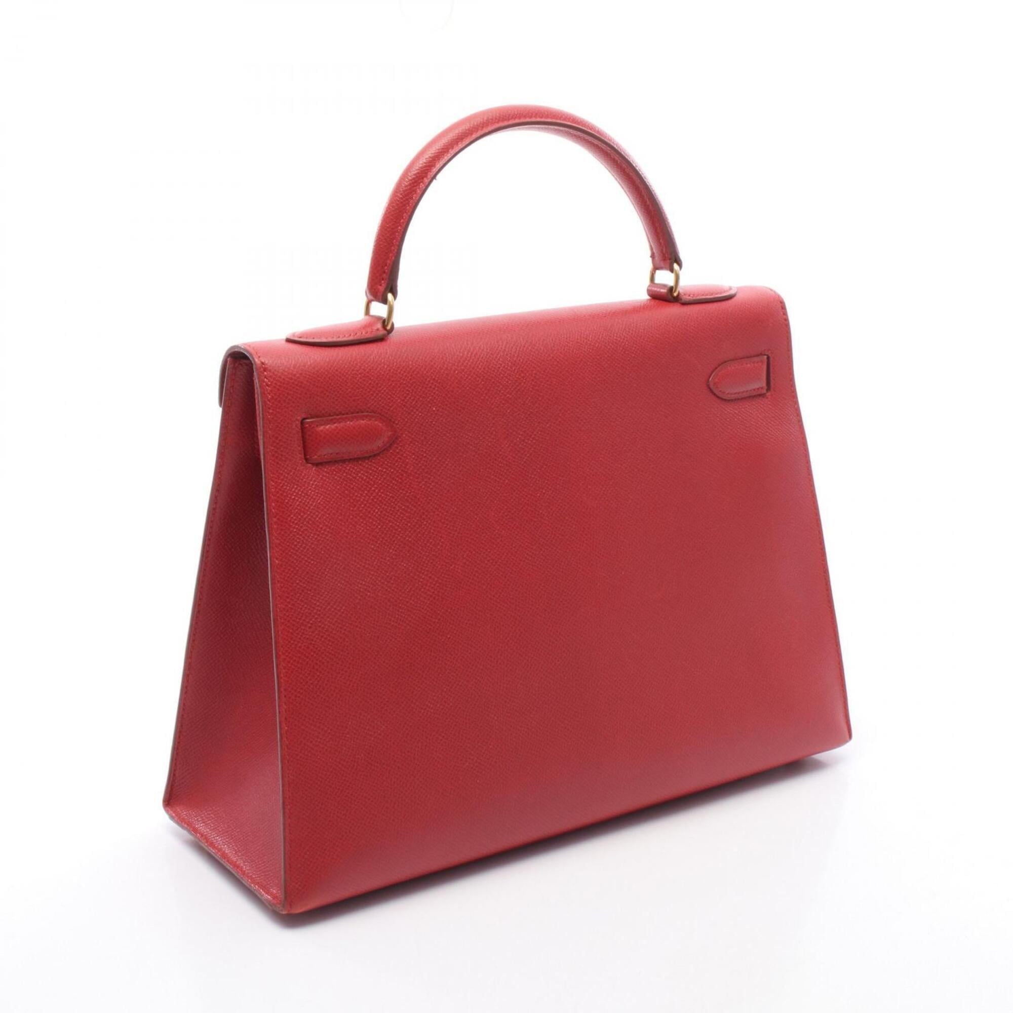 Hermes Red Color Courchevel Leather Handbag (Pre-Owned)