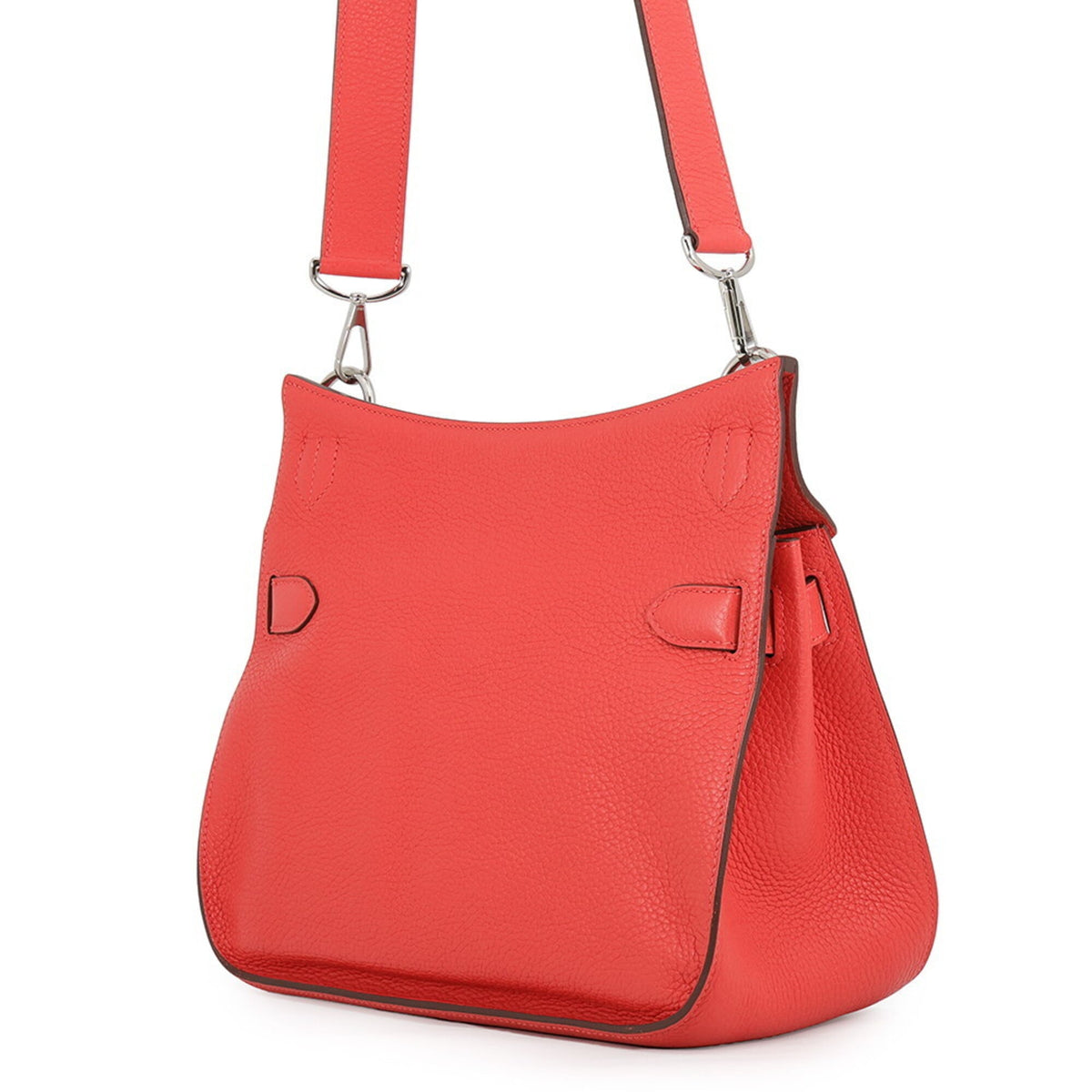 Hermes Red Color Taurillon Clemence Leather Handbag (Pre-Owned)