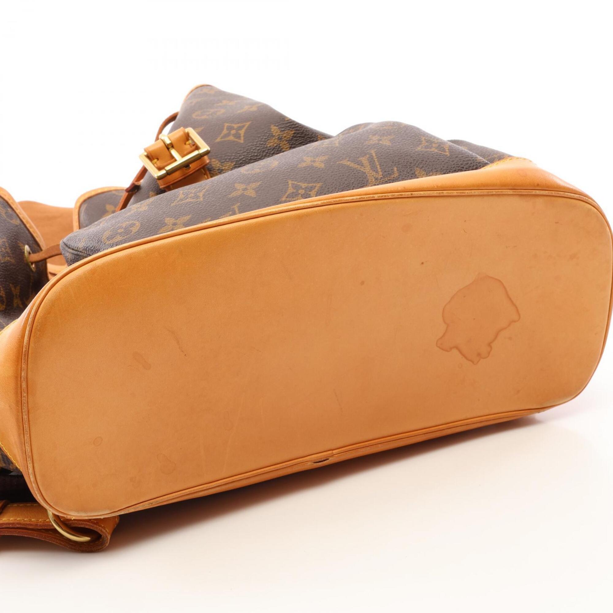 Louis Vuitton Monogram Brown Coated Canvas Leather Backpack (Pre-Owned)