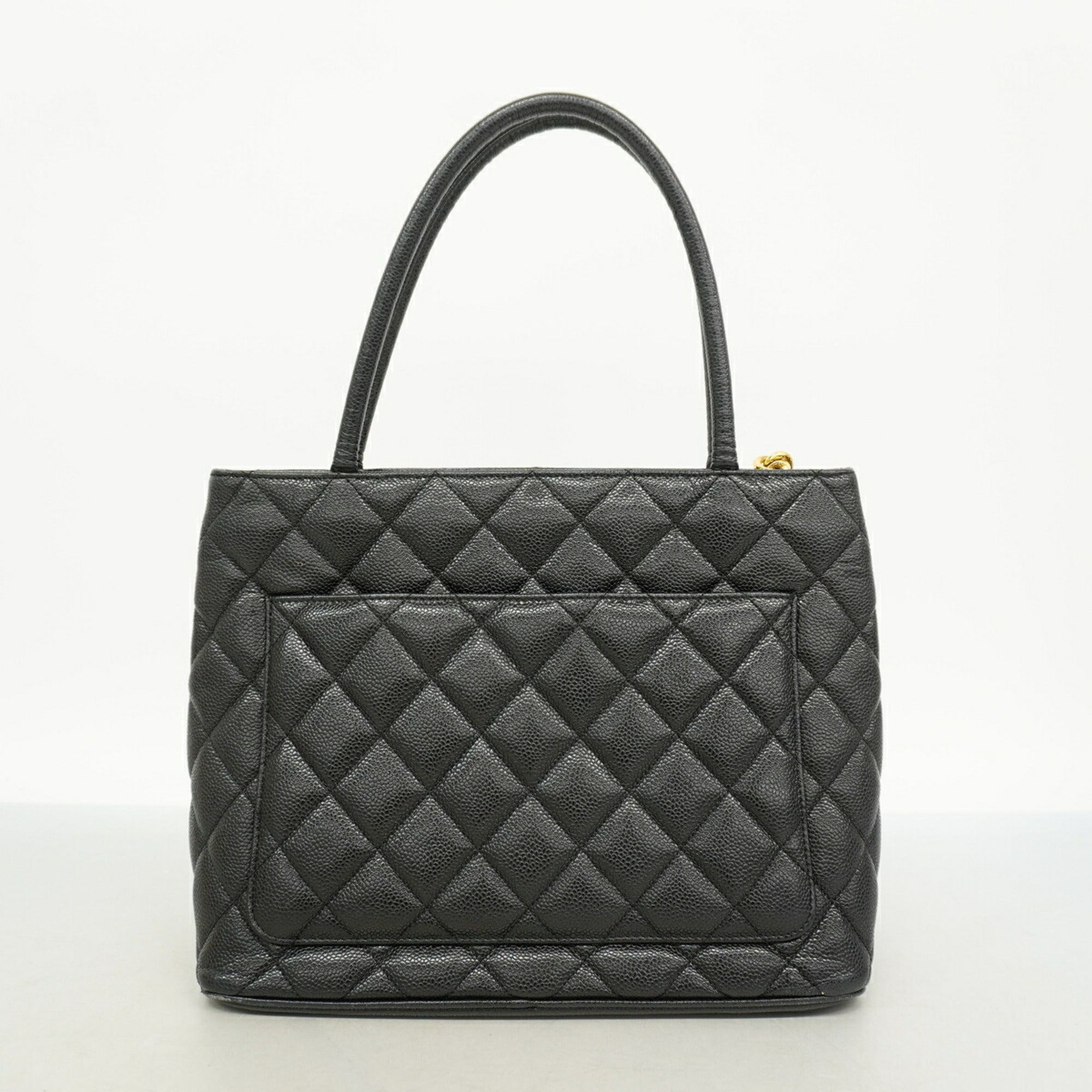 Chanel Black Grained Calfskin Tote Bag (Pre-Owned)