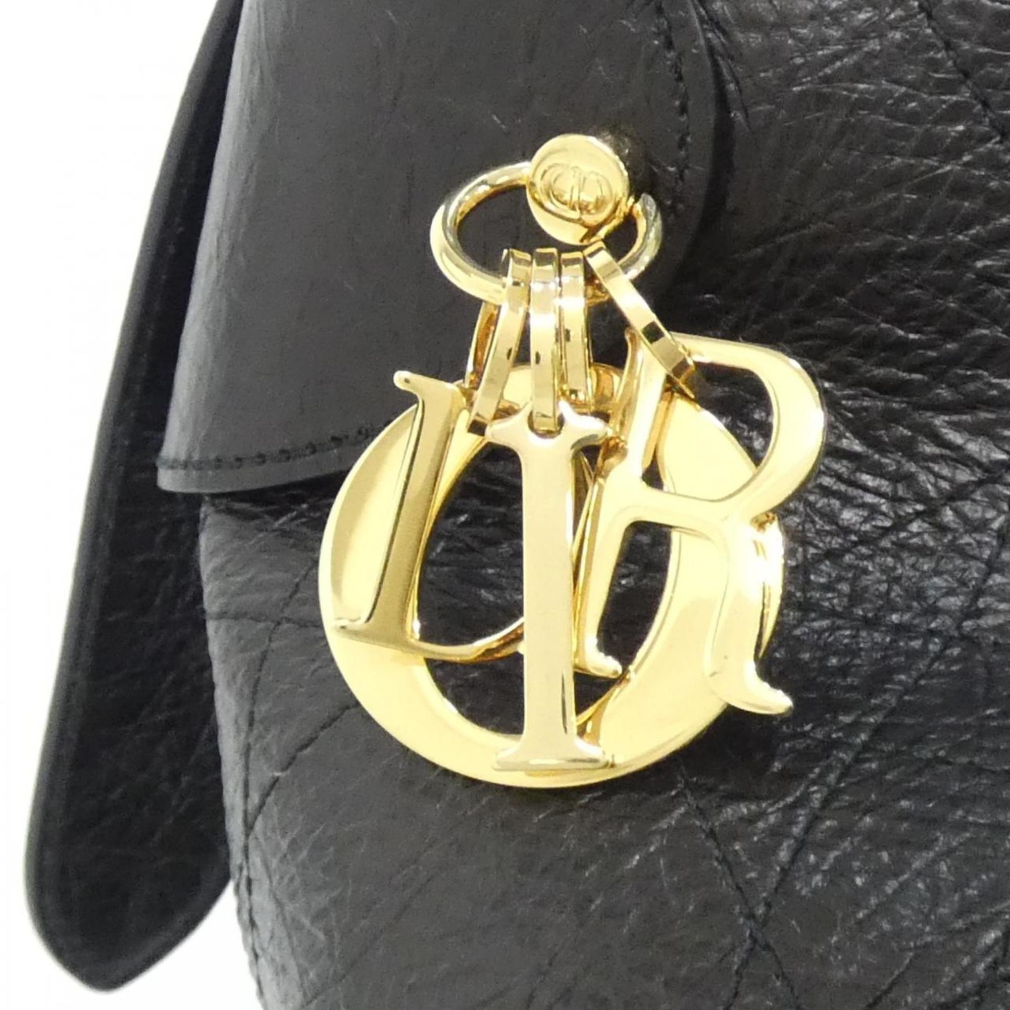 Christian Dior Black Leather Shoulder Bag (Pre-Owned)
