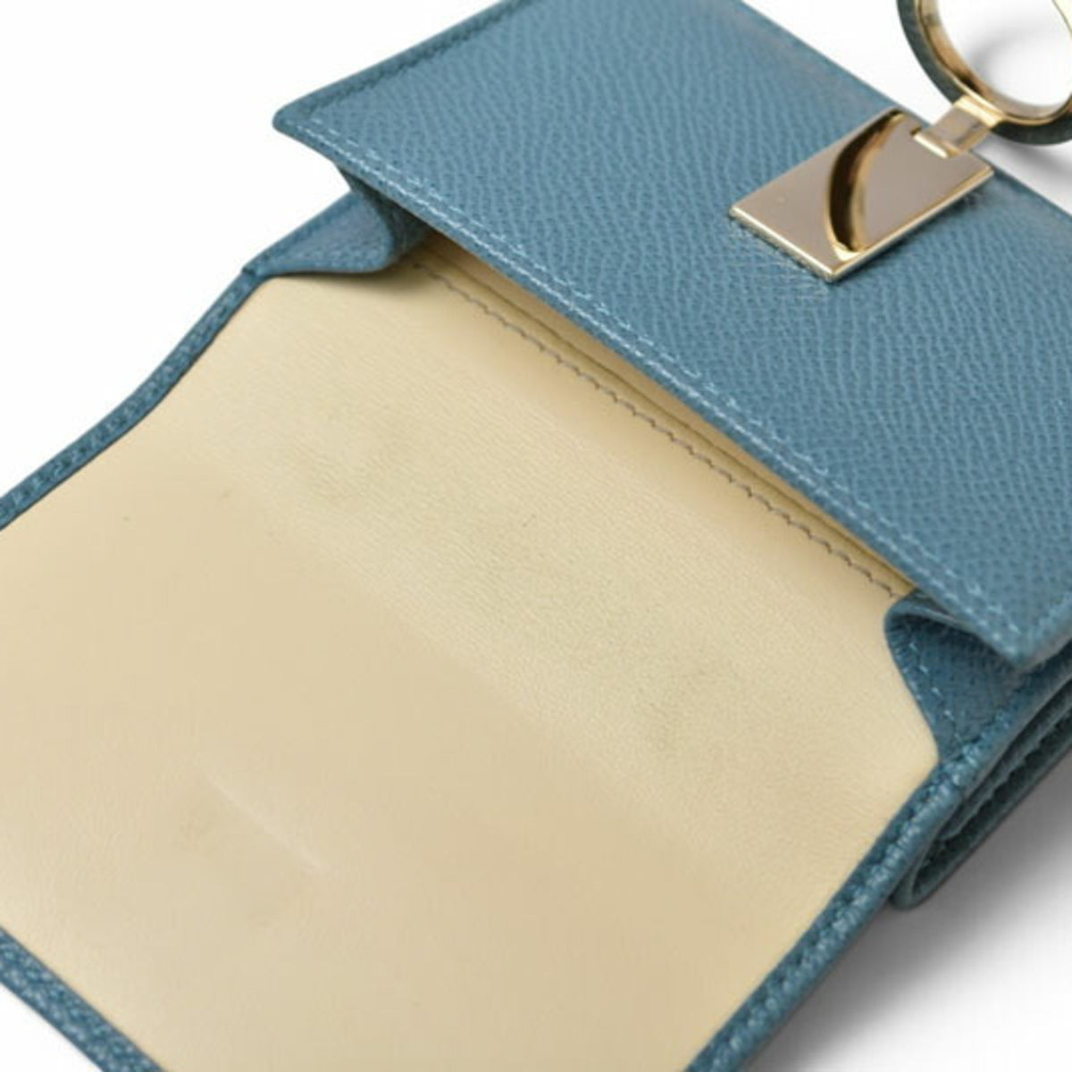Bvlgari Bvlgari Bvlgari Blue Turquoise Leather Wallet (Tri-Fold) (Pre-Owned)