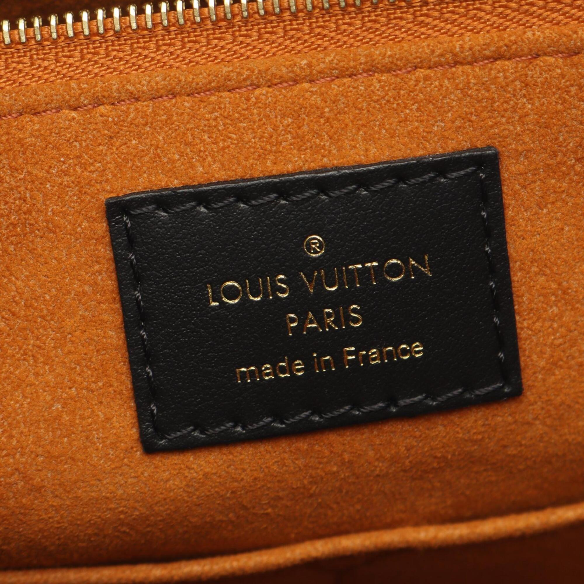 Louis Vuitton Black Leather Handbag Tote Bag (Pre-Owned)