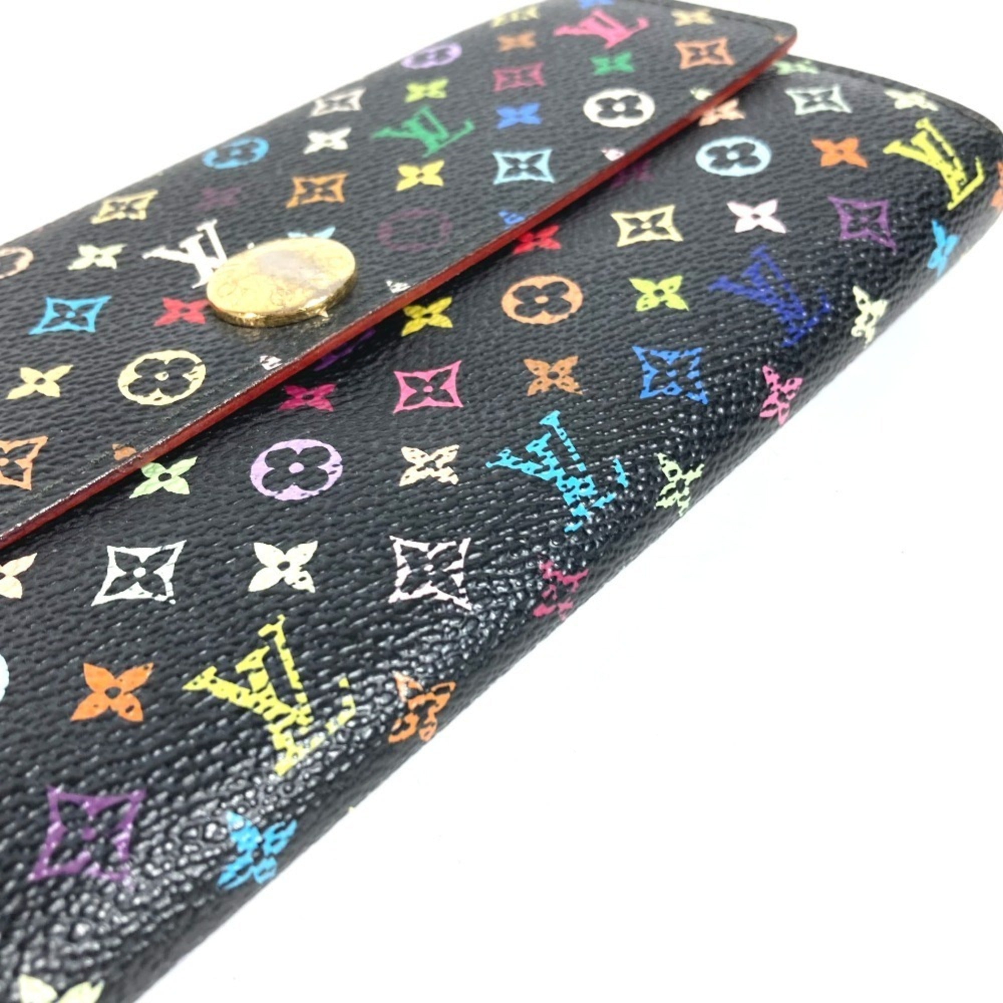 Louis Vuitton Monogram Multicolore Black Noir Pink Monogram Multicolore Long Wallet (Bi-Fold) (Pre-Owned)