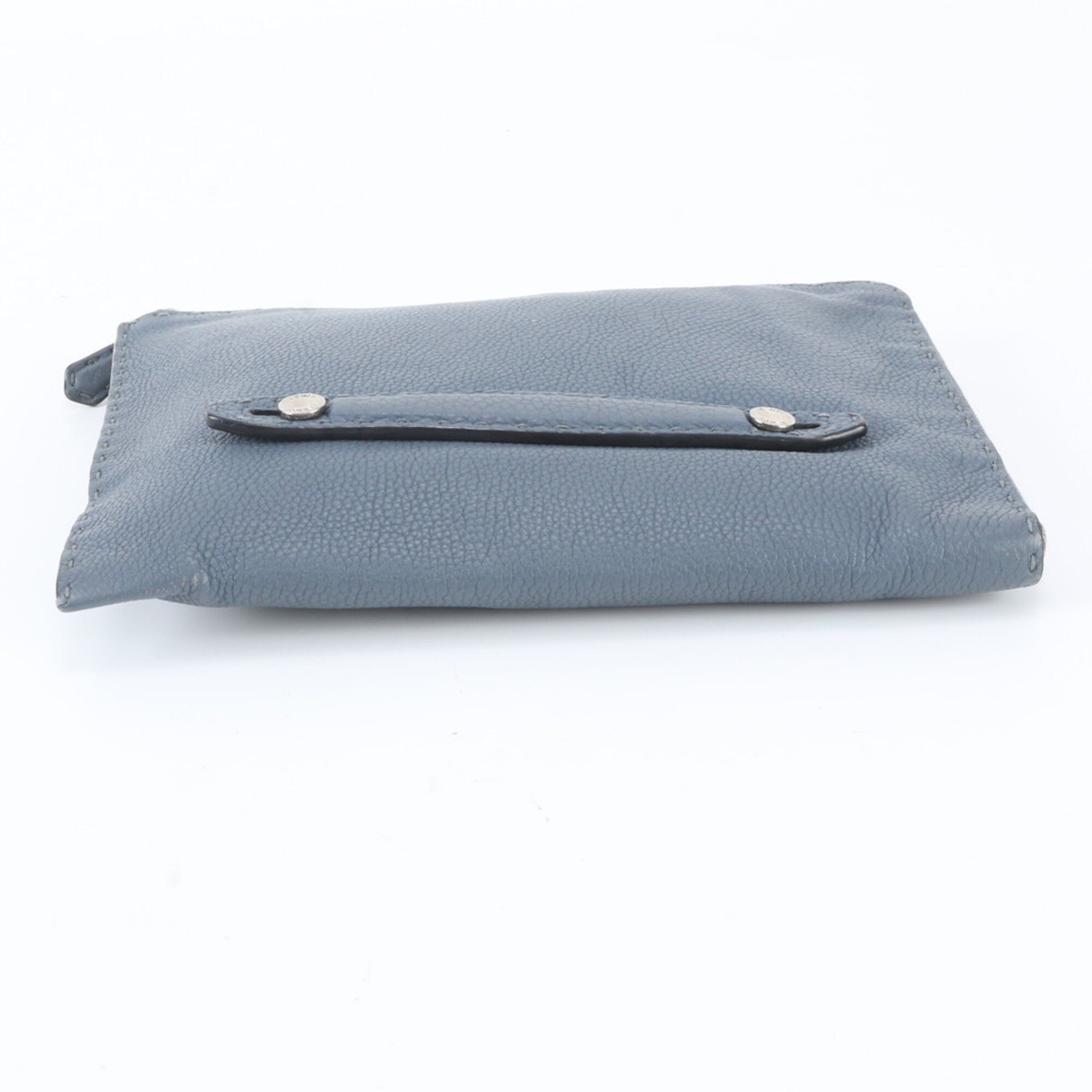Fendi Blue Leather Clutch Bag Pouch (Pre-Owned)