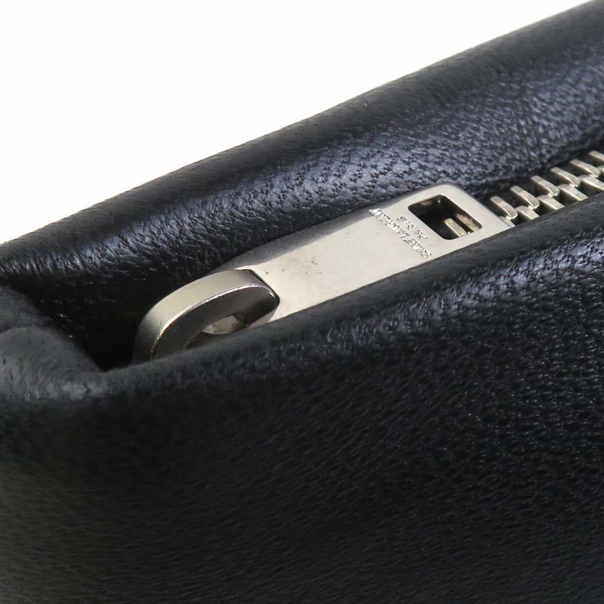 Saint Laurent Black Leather Clutch Bag (Pre-Owned)