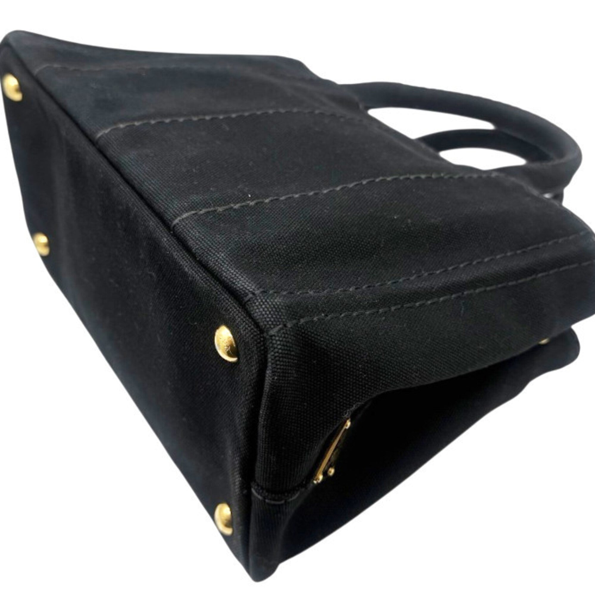 Prada Black Canvas Handbag Shoulder Bag (Pre-Owned)