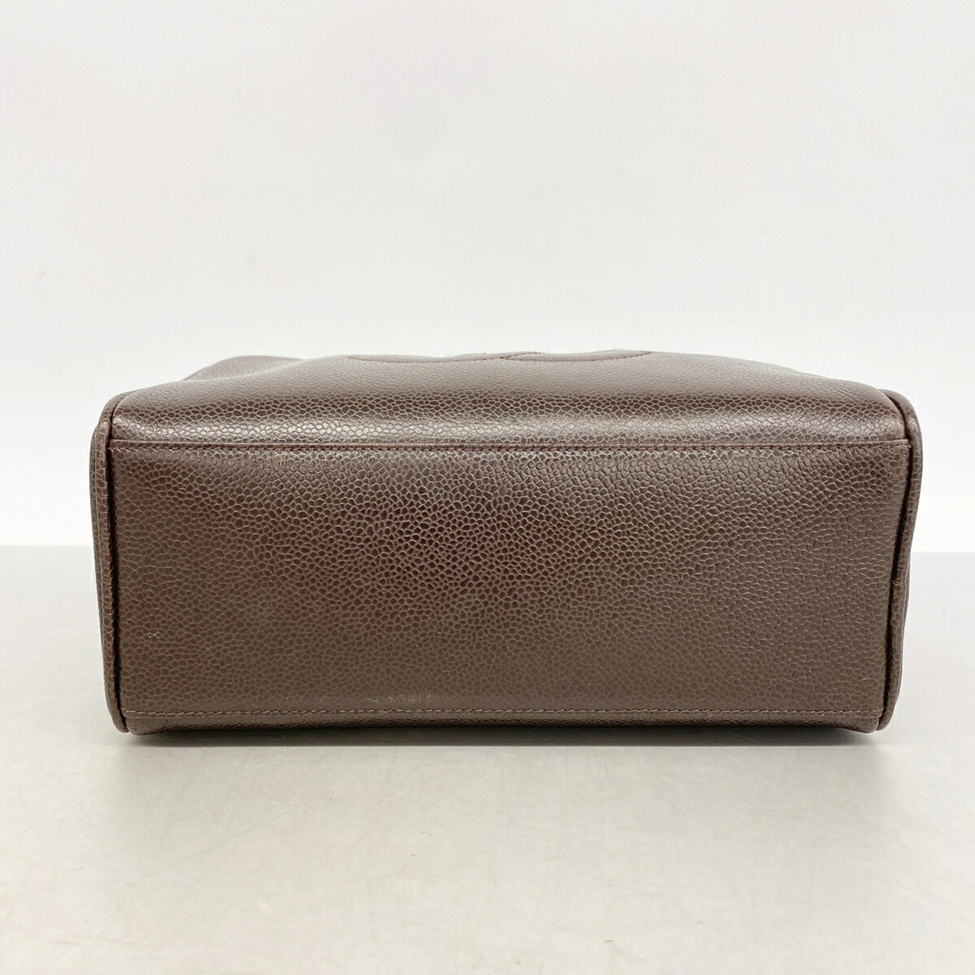 Chanel Dark Brown Grained Calfskin Pouch (Pre-Owned)