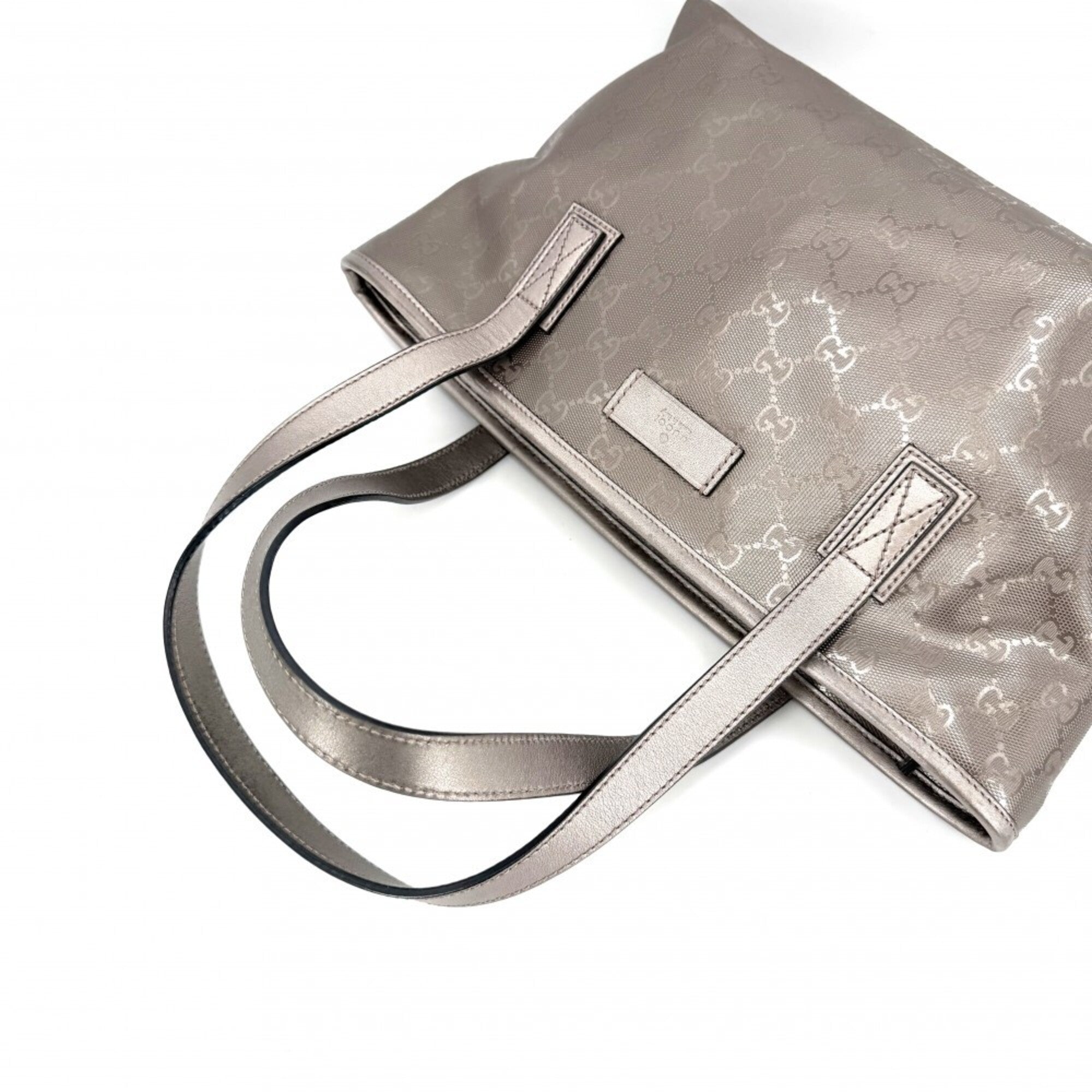 Gucci Metallic Pink White Gg Imprimé Coated Canvas Handbag Tote Bag (Pre-Owned)