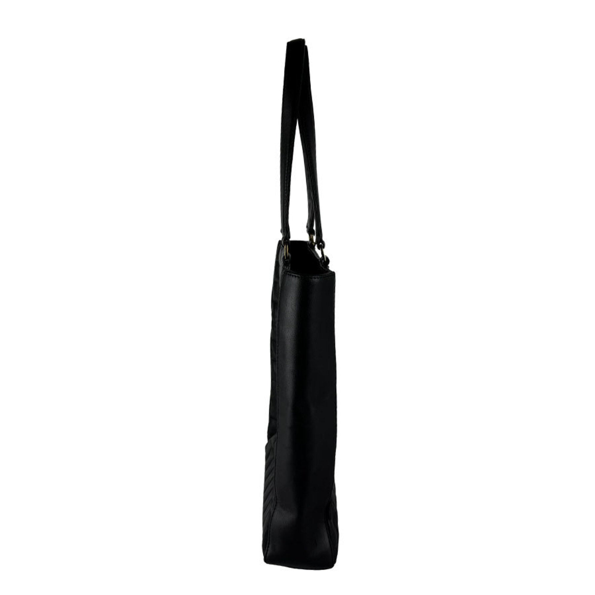 Chanel Black Leather Shoulder Bag Tote Bag (Pre-Owned)