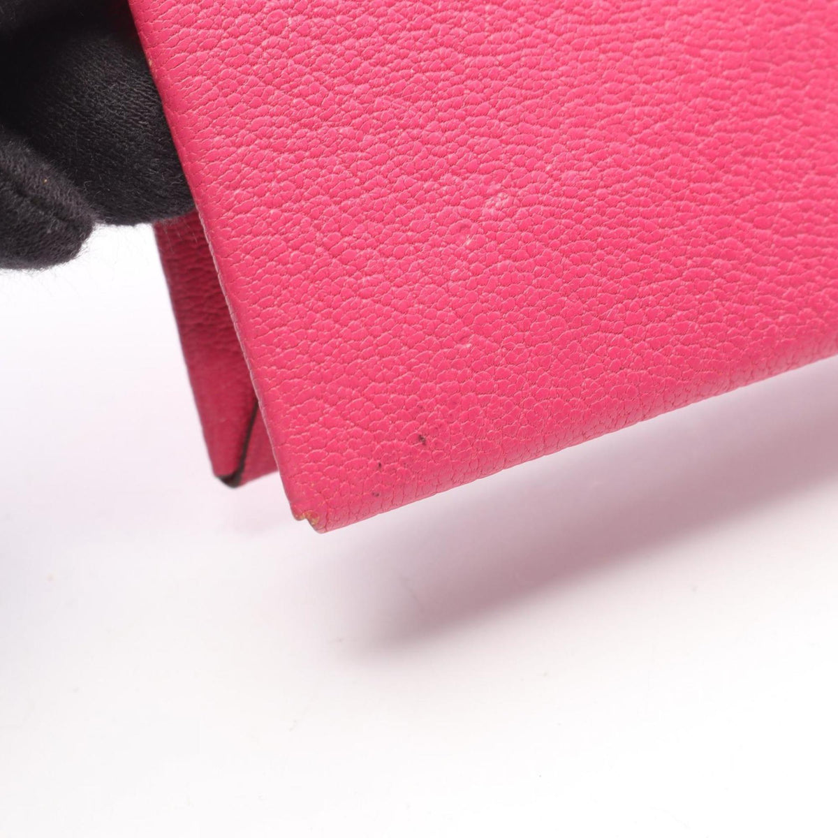 Hermes Pink Rose Shocking Chevre Leather Leather Coin Purse/Coin Case (Pre-Owned)