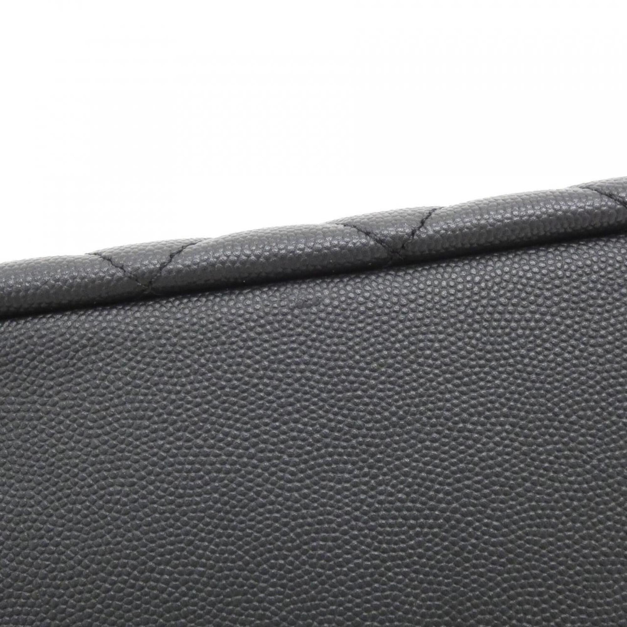 Chanel Black Bordeaux Grained Calfskin Handbag (Pre-Owned)