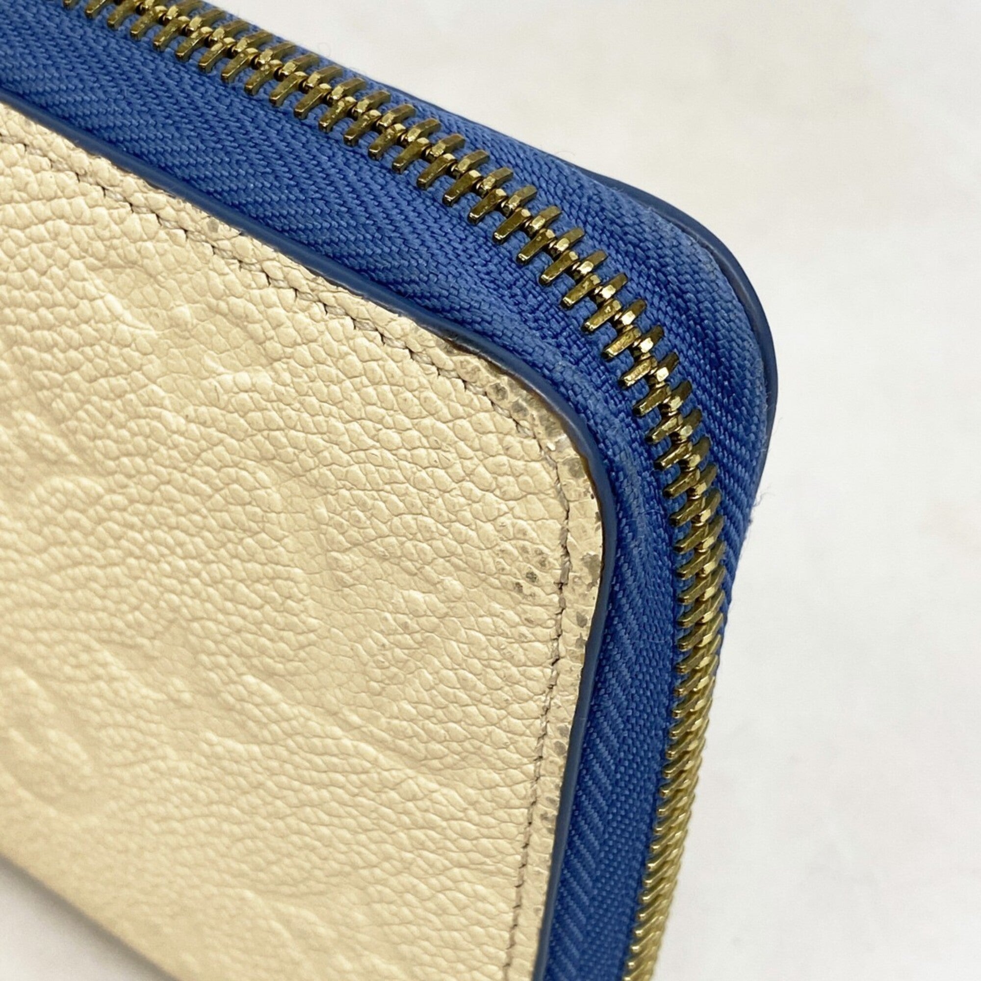 Louis Vuitton Blue Jean Cream Long Wallet (Bi-Fold) (Pre-Owned)