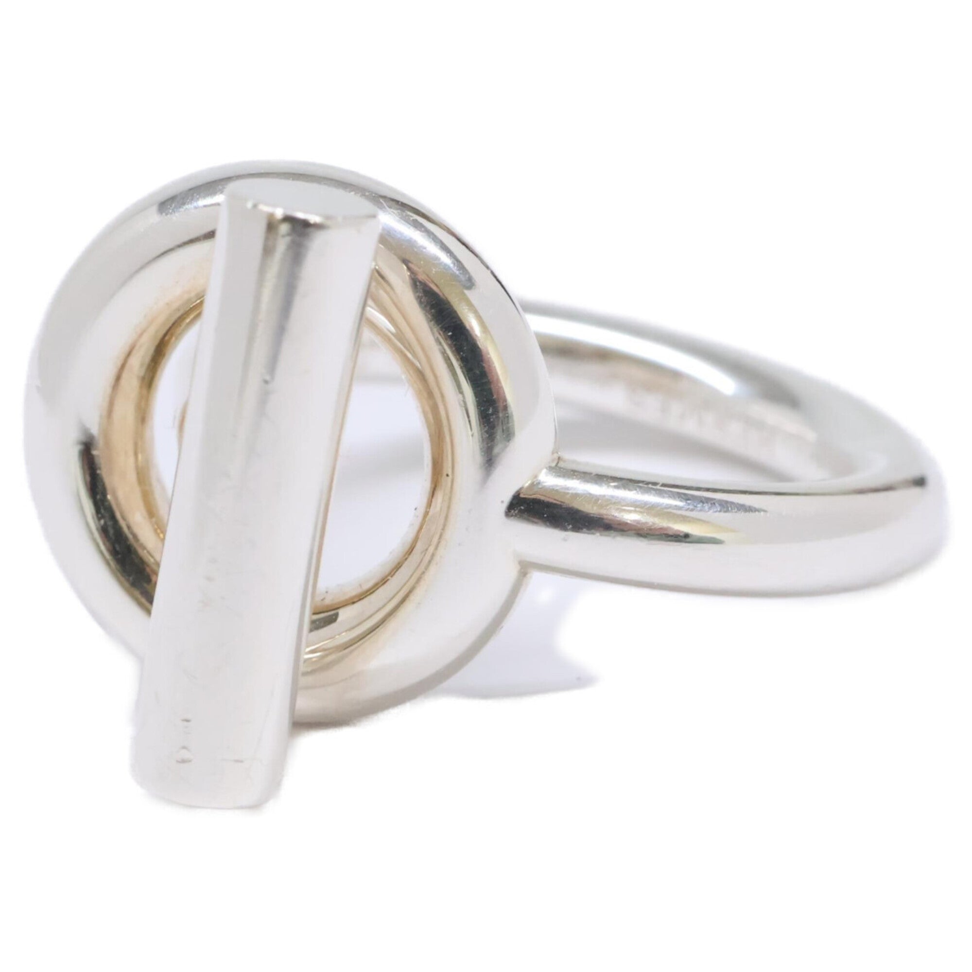 Hermes Silver Silver 925 Band Ring (Pre-Owned)