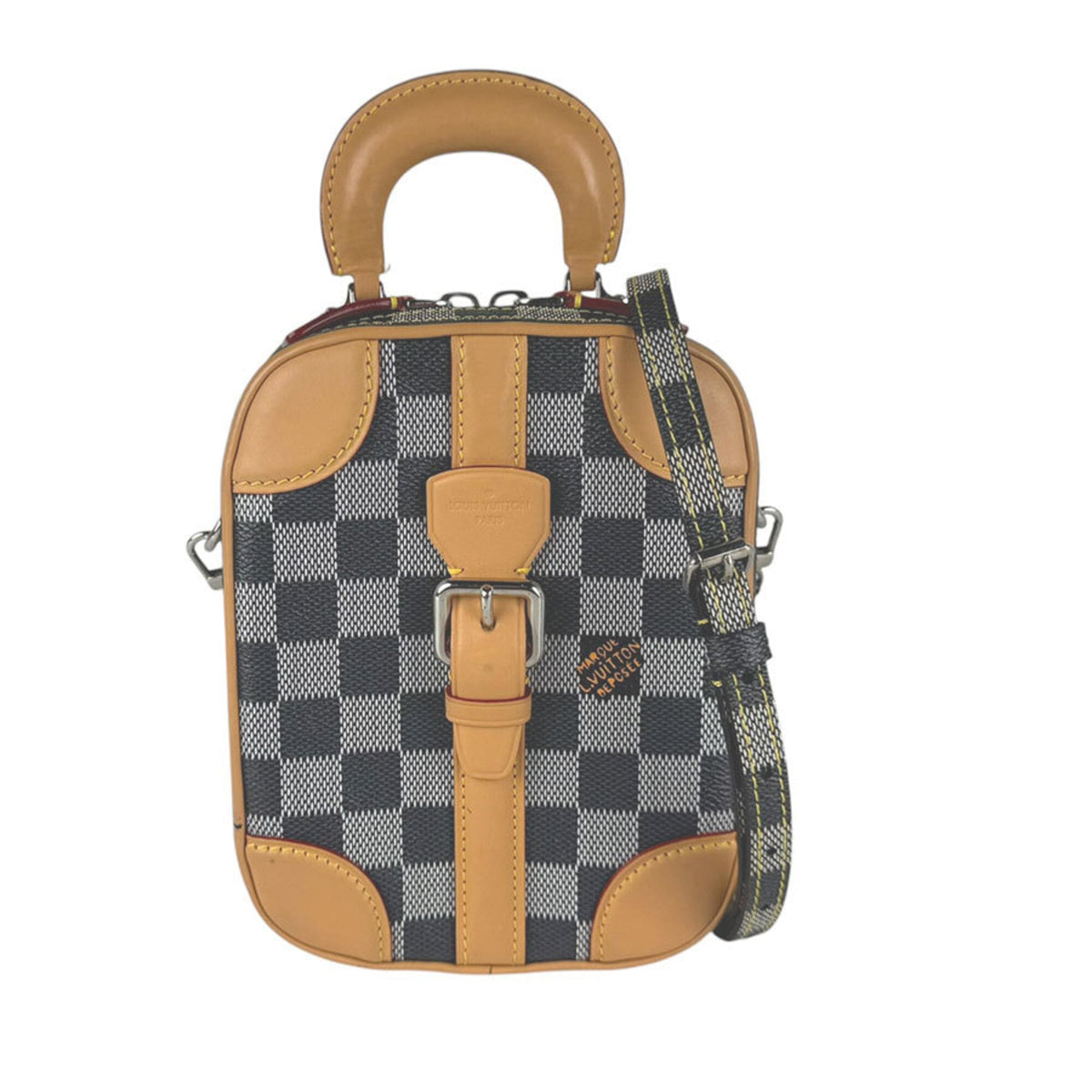 Louis Vuitton Black Brown Damier Canvas Shoulder Bag (Pre-Owned)