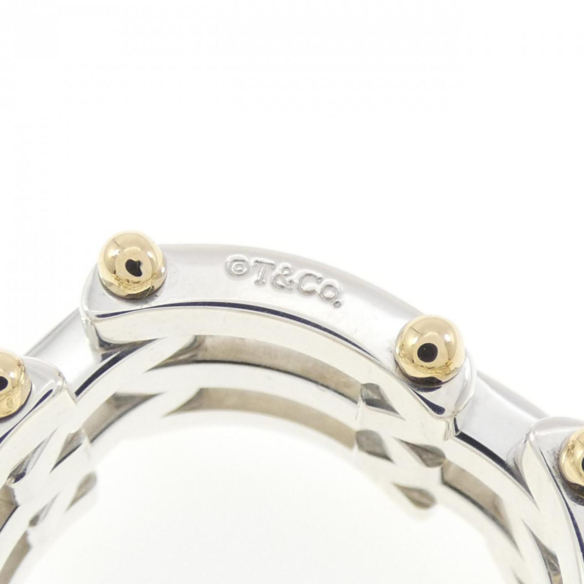 Tiffany Silver Yellow Gold Yellow Gold (18K) Silver 925 Band Ring (Pre-Owned)