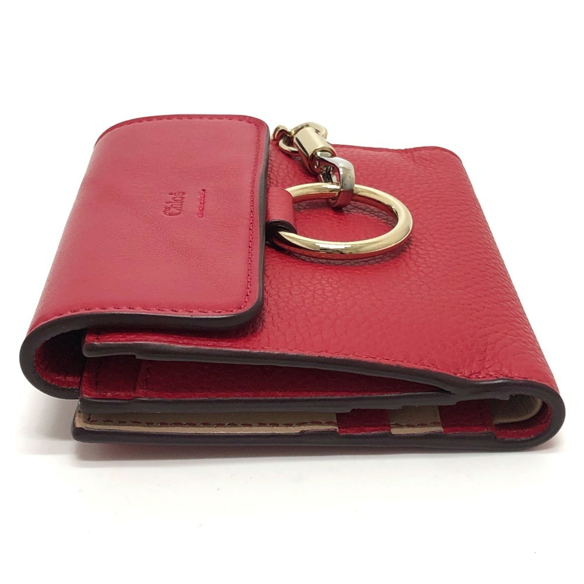 Chloé Red Color Leather Wallet (Bi-Fold) (Pre-Owned)