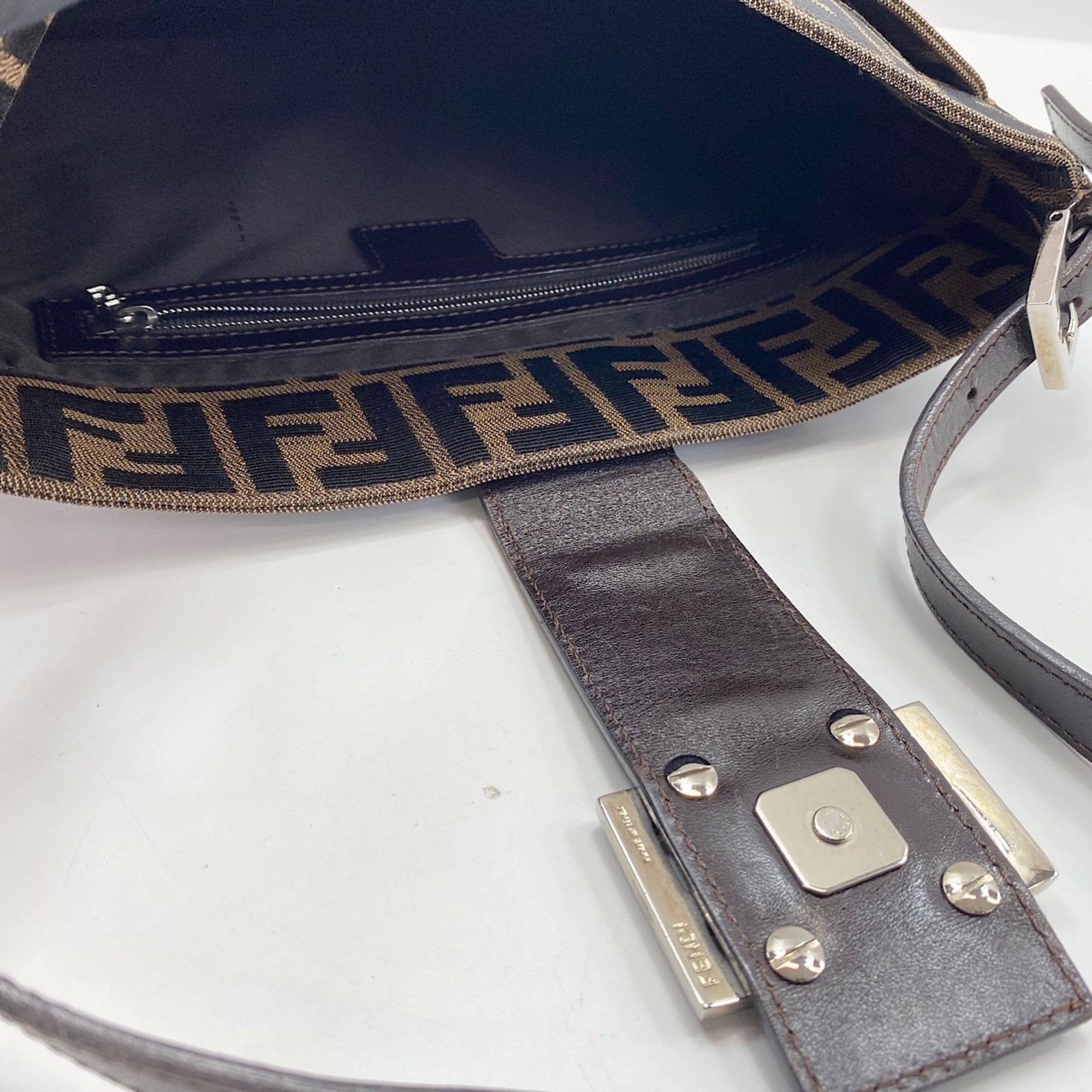 Fendi Brown Canvas Shoulder Bag (Pre-Owned)