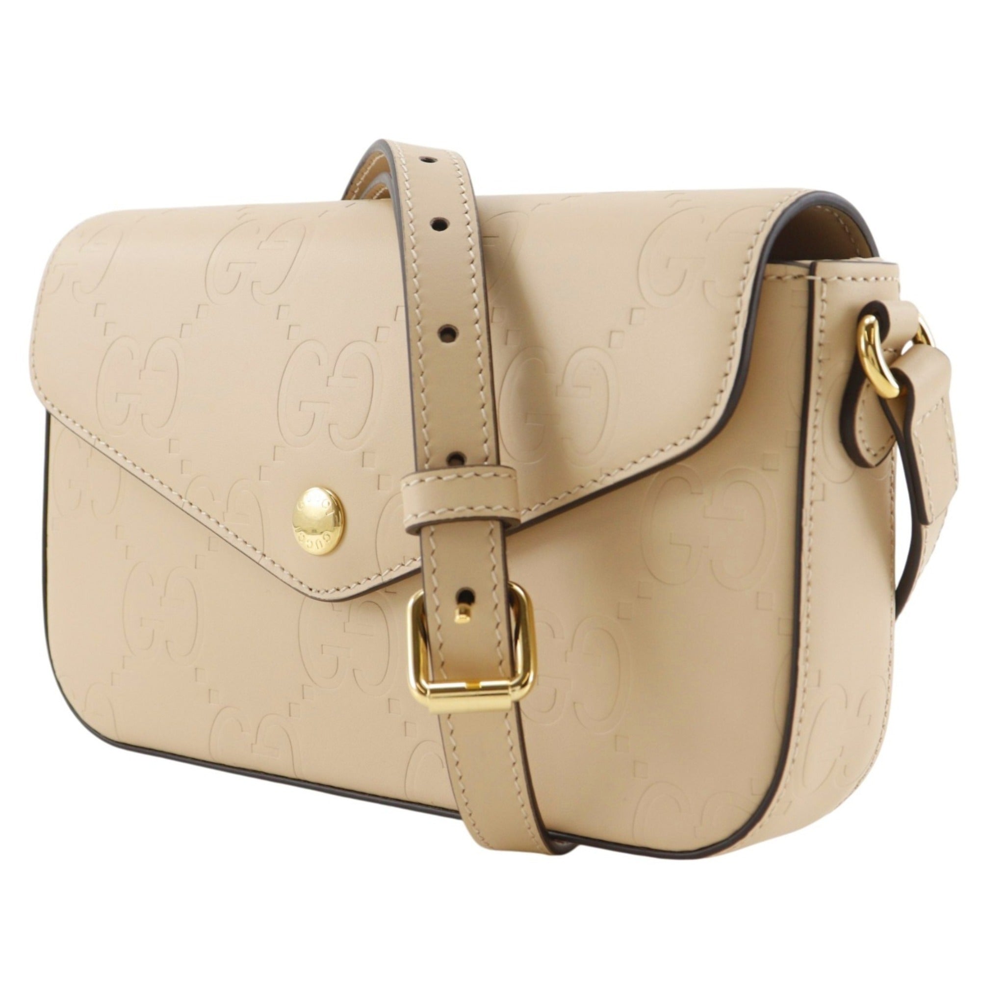 Gucci Beige Leather Shoulder Bag (Pre-Owned)