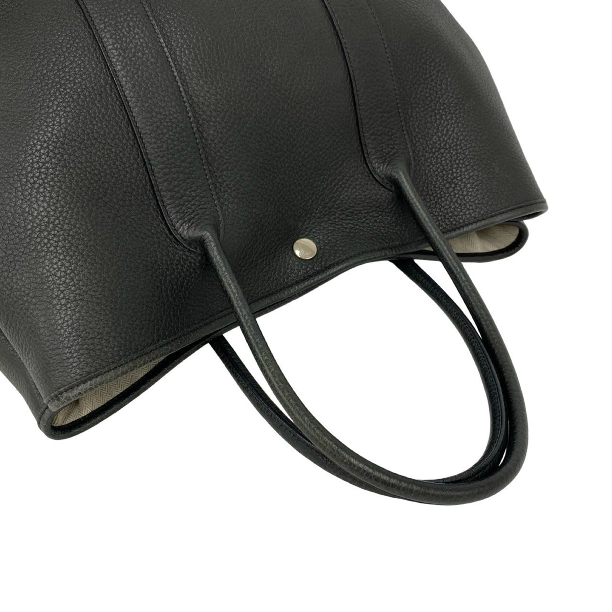 Hermes Black Negonda Leather Handbag Tote Bag (Pre-Owned)