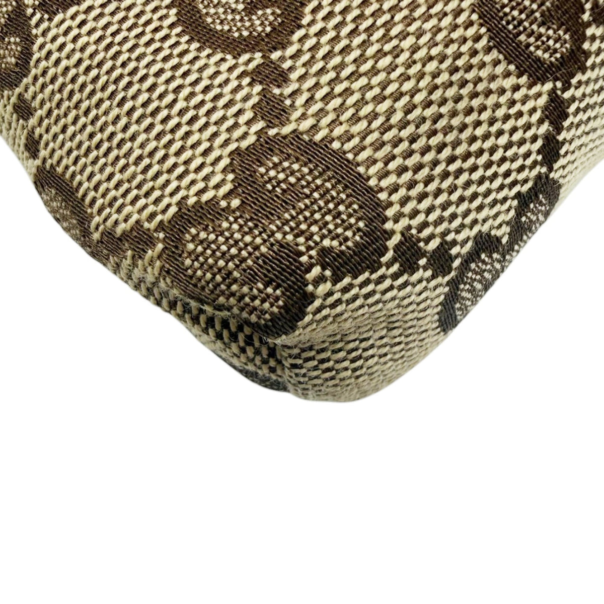 Gucci Beige Dark Brown Canvas Leather Fanny Pack (Pre-Owned)