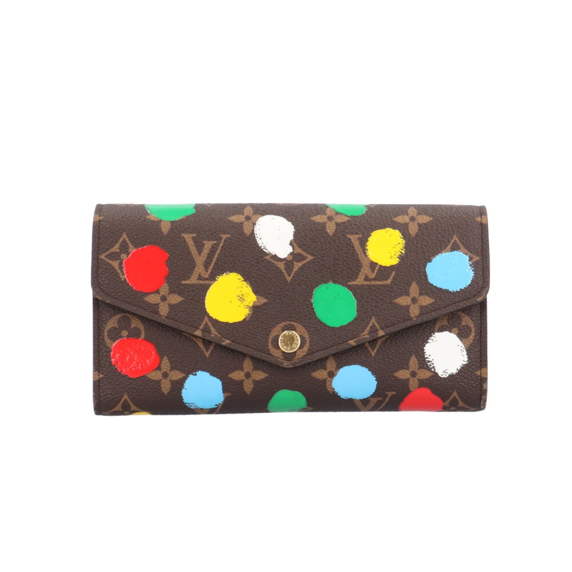 Louis Vuitton Dot Infinity (Yayoi Kusama) Brown Multi-Color Monogram Long Wallet (Bi-Fold) (Pre-Owned)