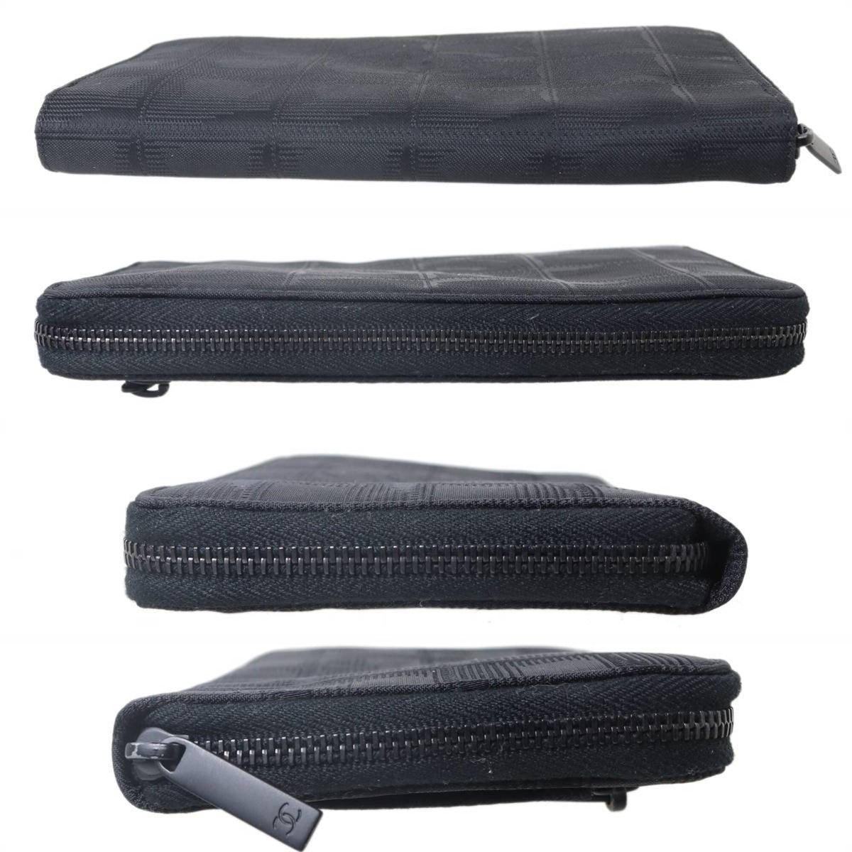 Chanel New Travel Line Black Long Wallet (Bi-Fold) (Pre-Owned)