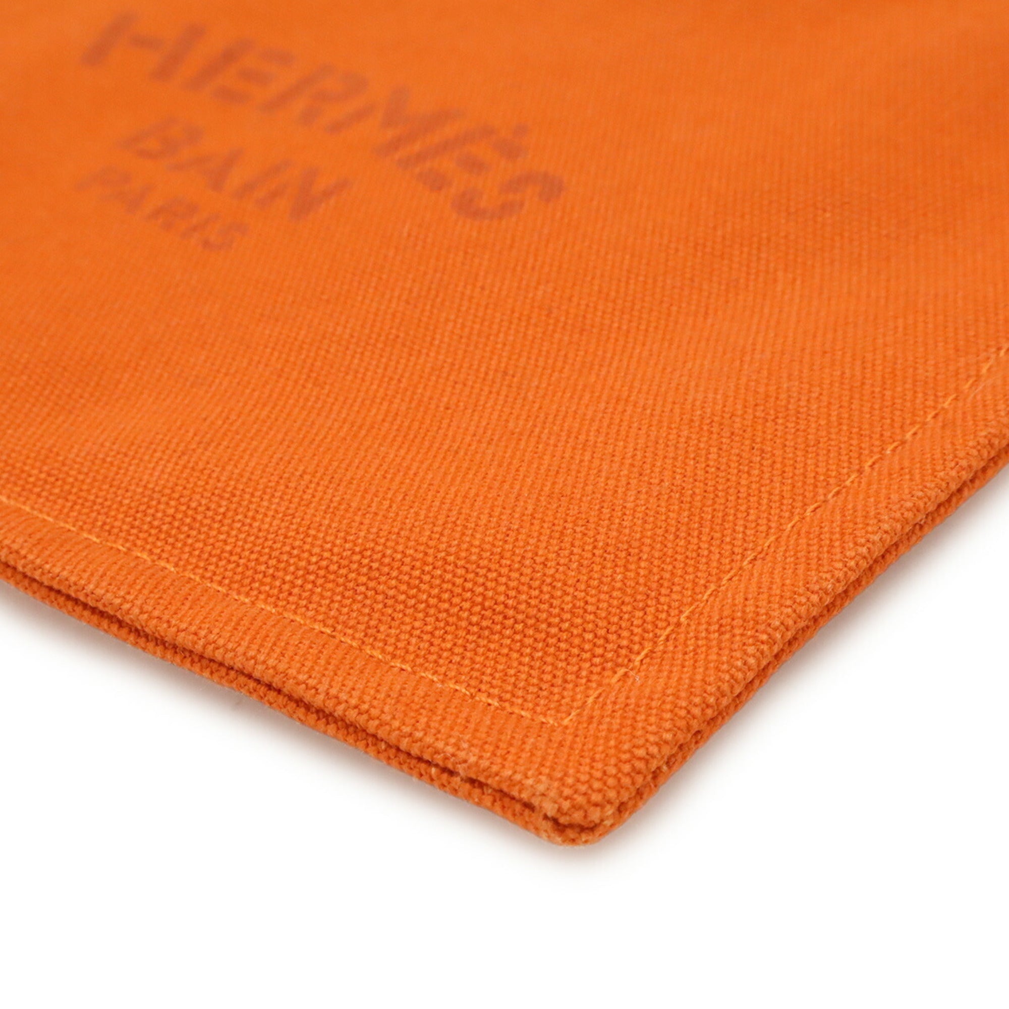 Hermes Orange Canvas Leather Pouch (Pre-Owned)