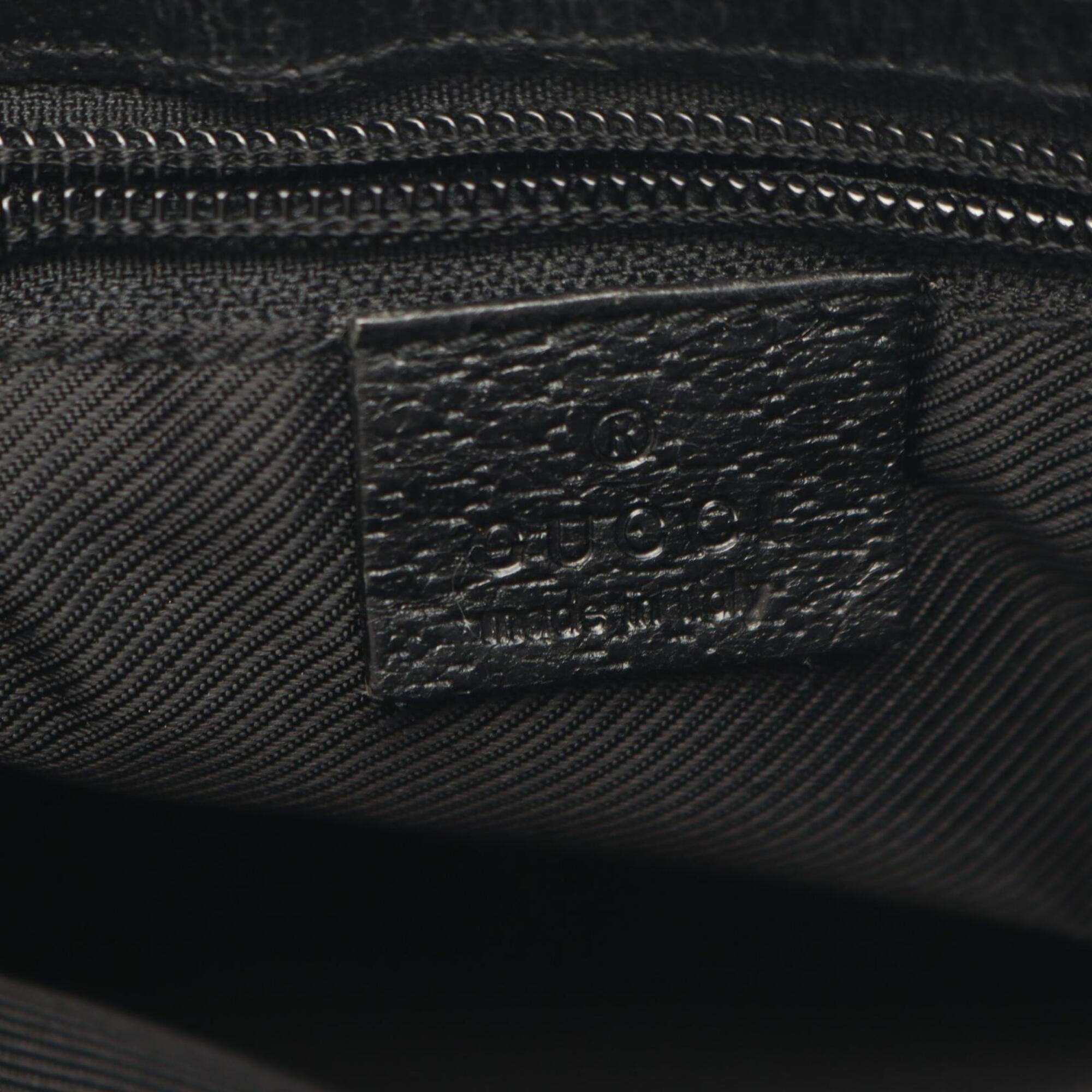 Gucci Black Canvas Leather Handbag Shoulder Bag (Pre-Owned)