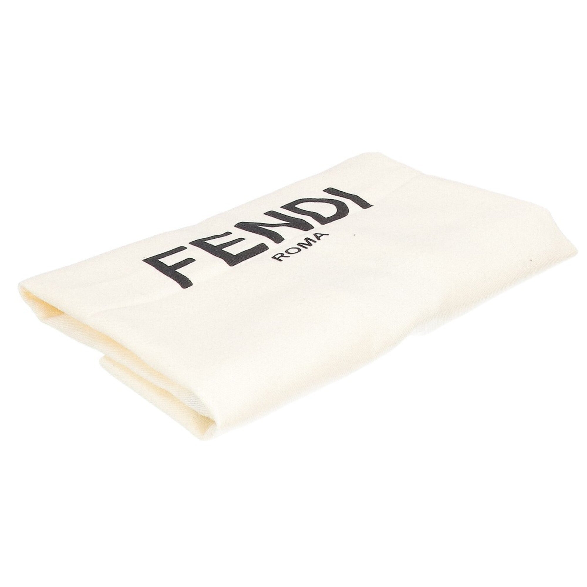 Fendi Beige Black Raffia Clutch Bag (Pre-Owned)